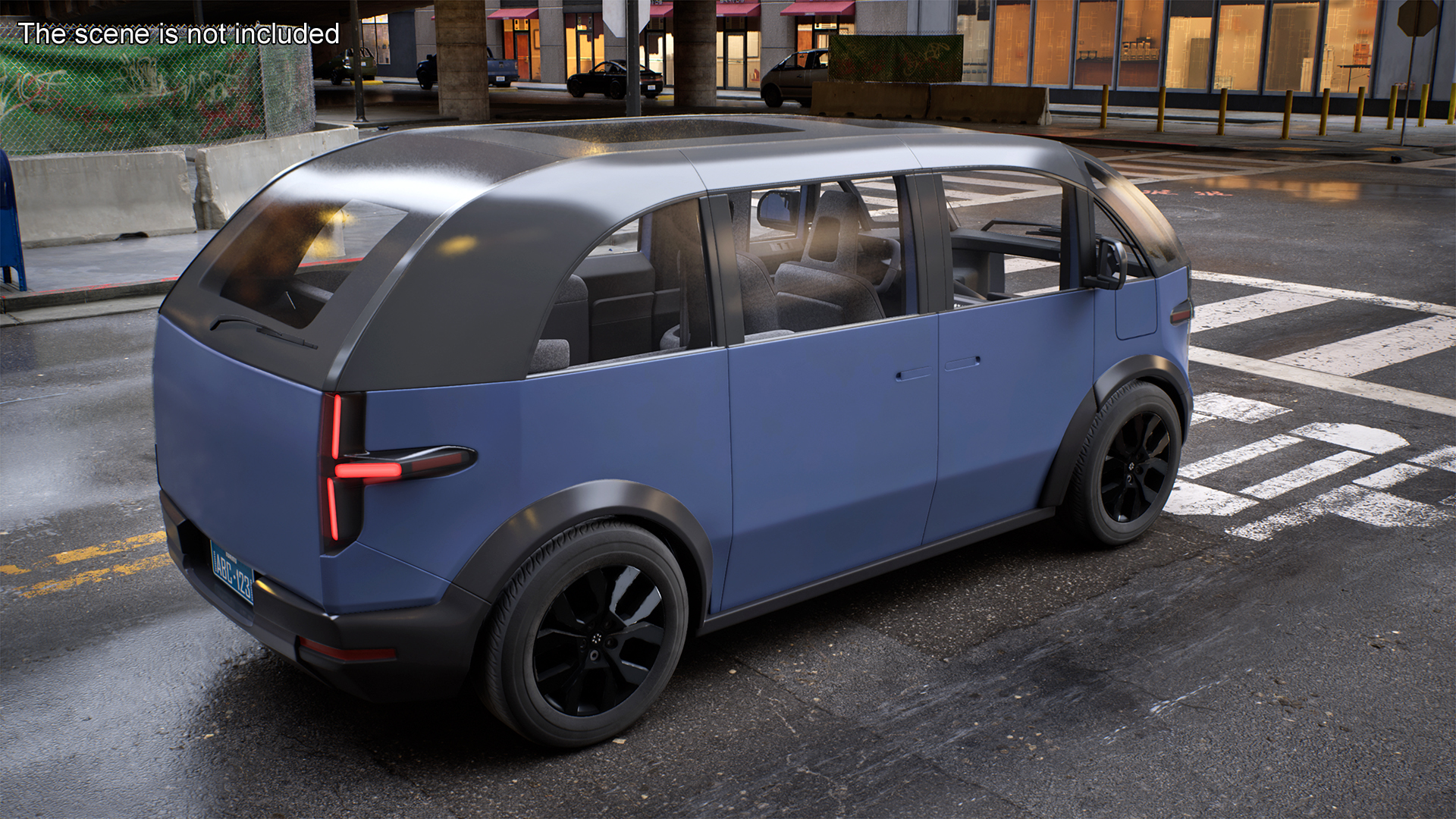 Canoo Lifestyle Vehicle Premium Blue Rigged for Maya 3D