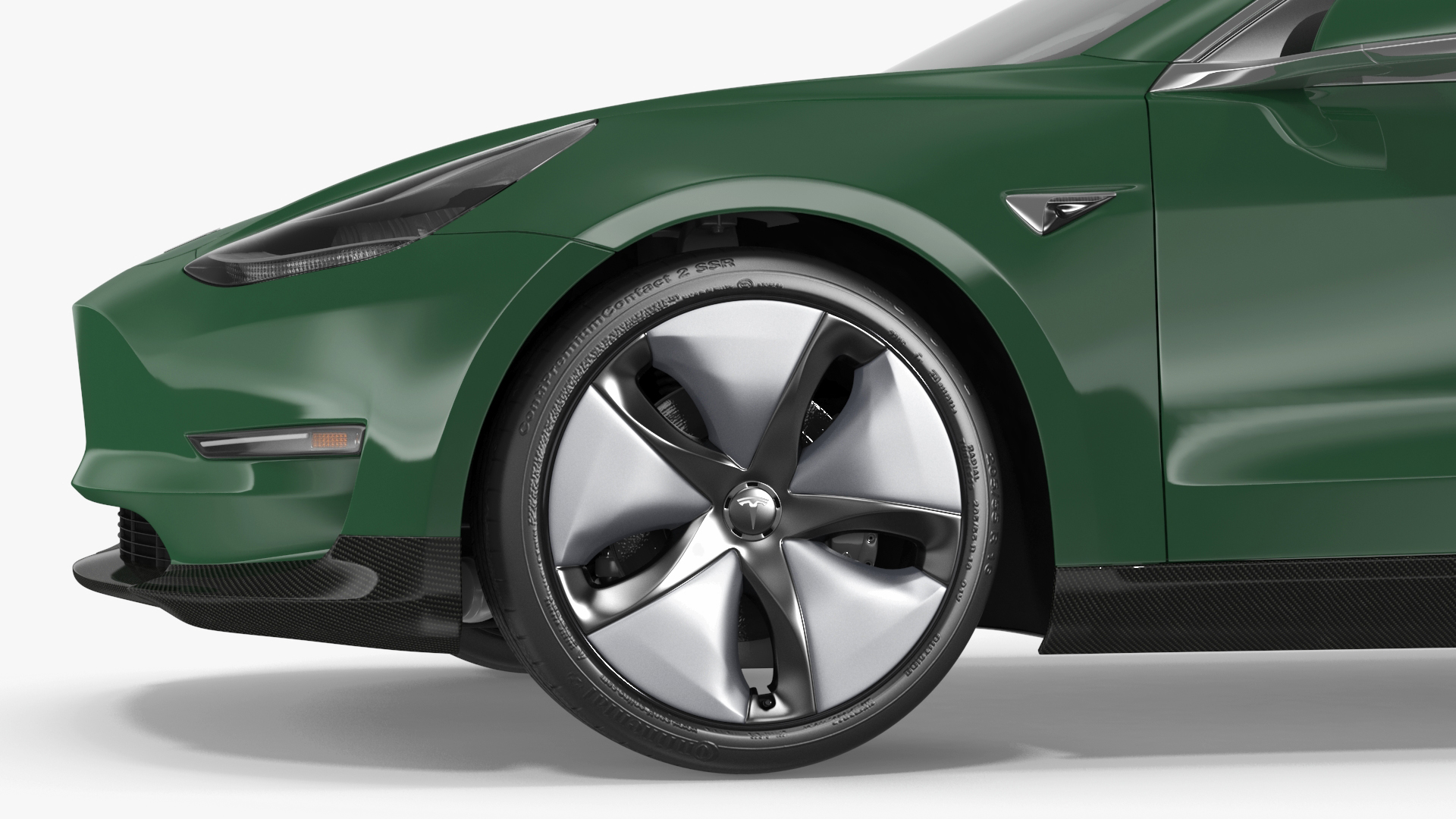 3D Tesla Model 3 with Wheel and Roof Accessories Rigged for Maya