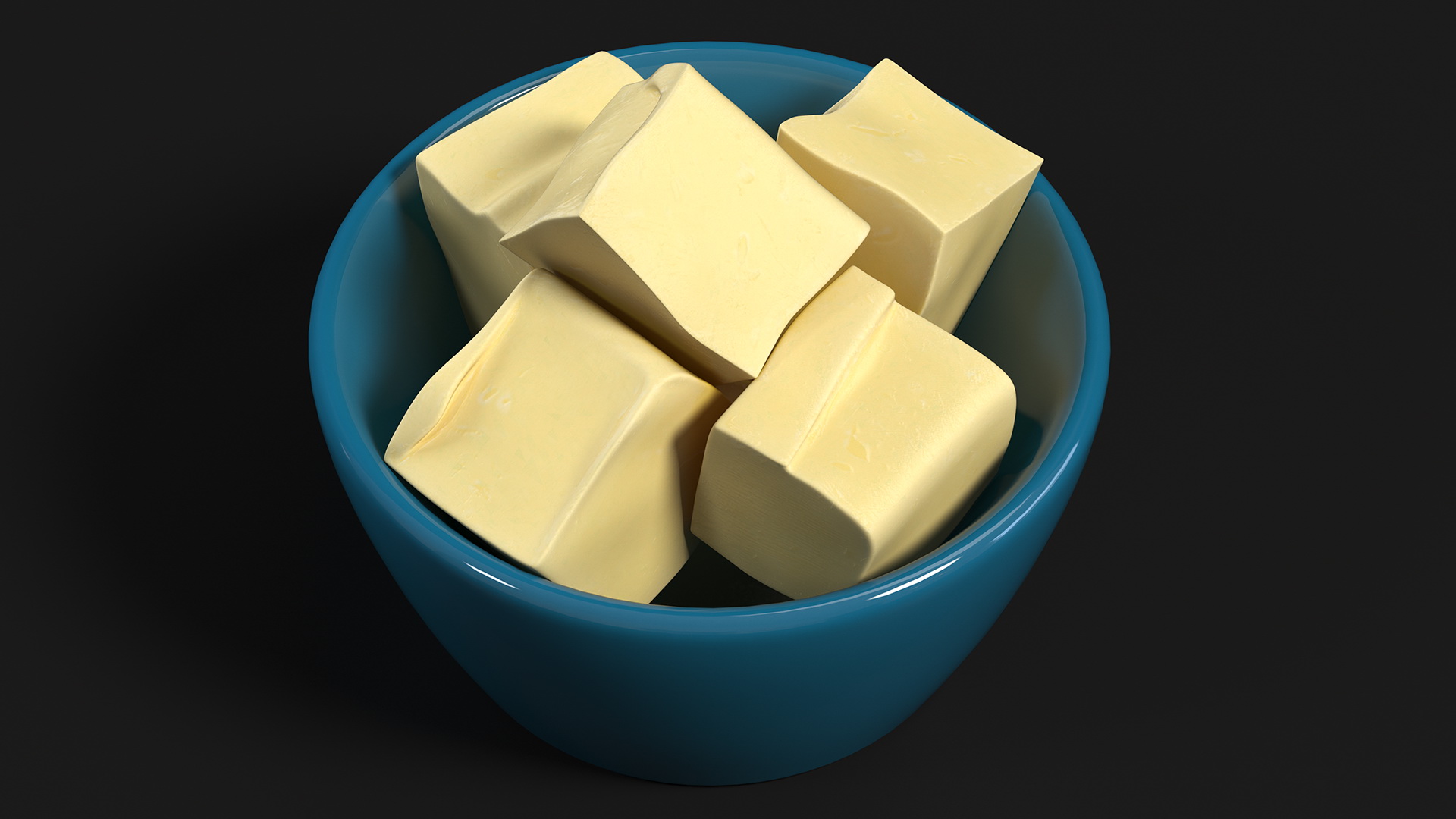 3D Bowl with Pieces of Butter