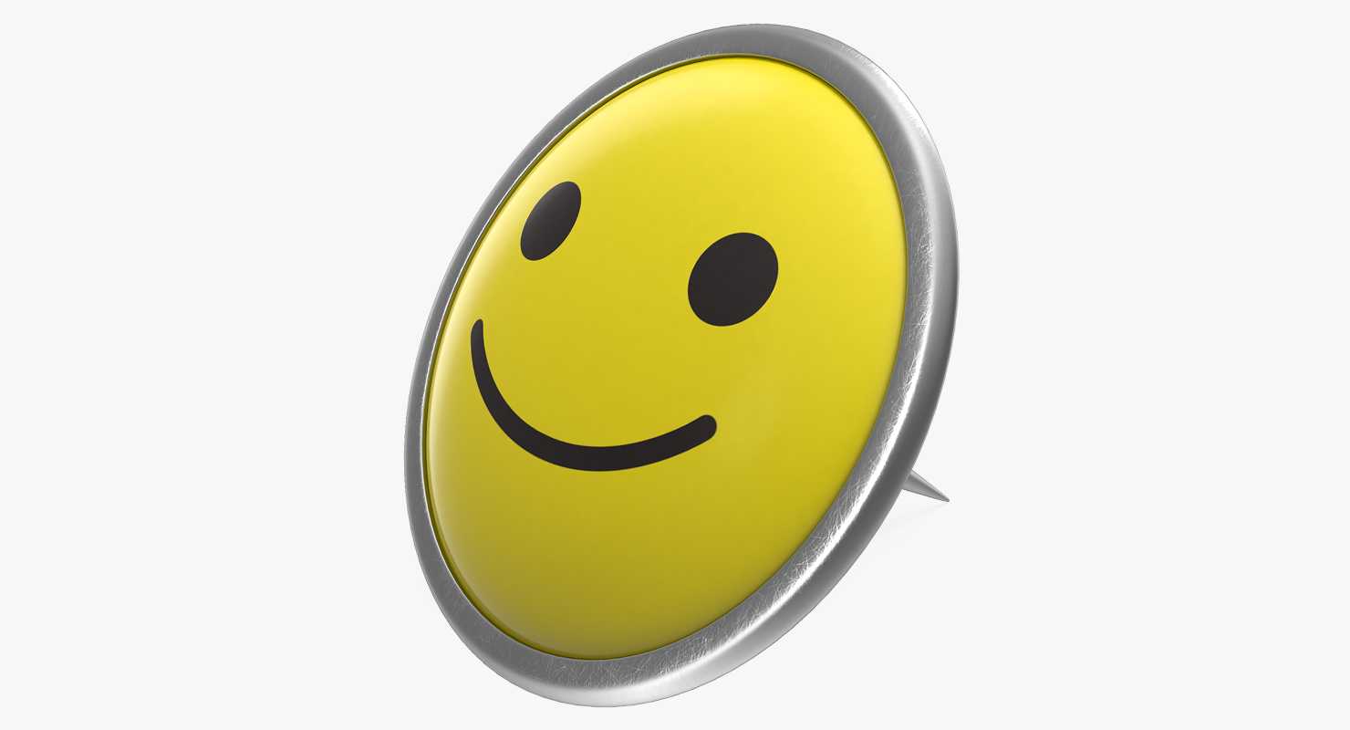 3D Happy Smiley Pin