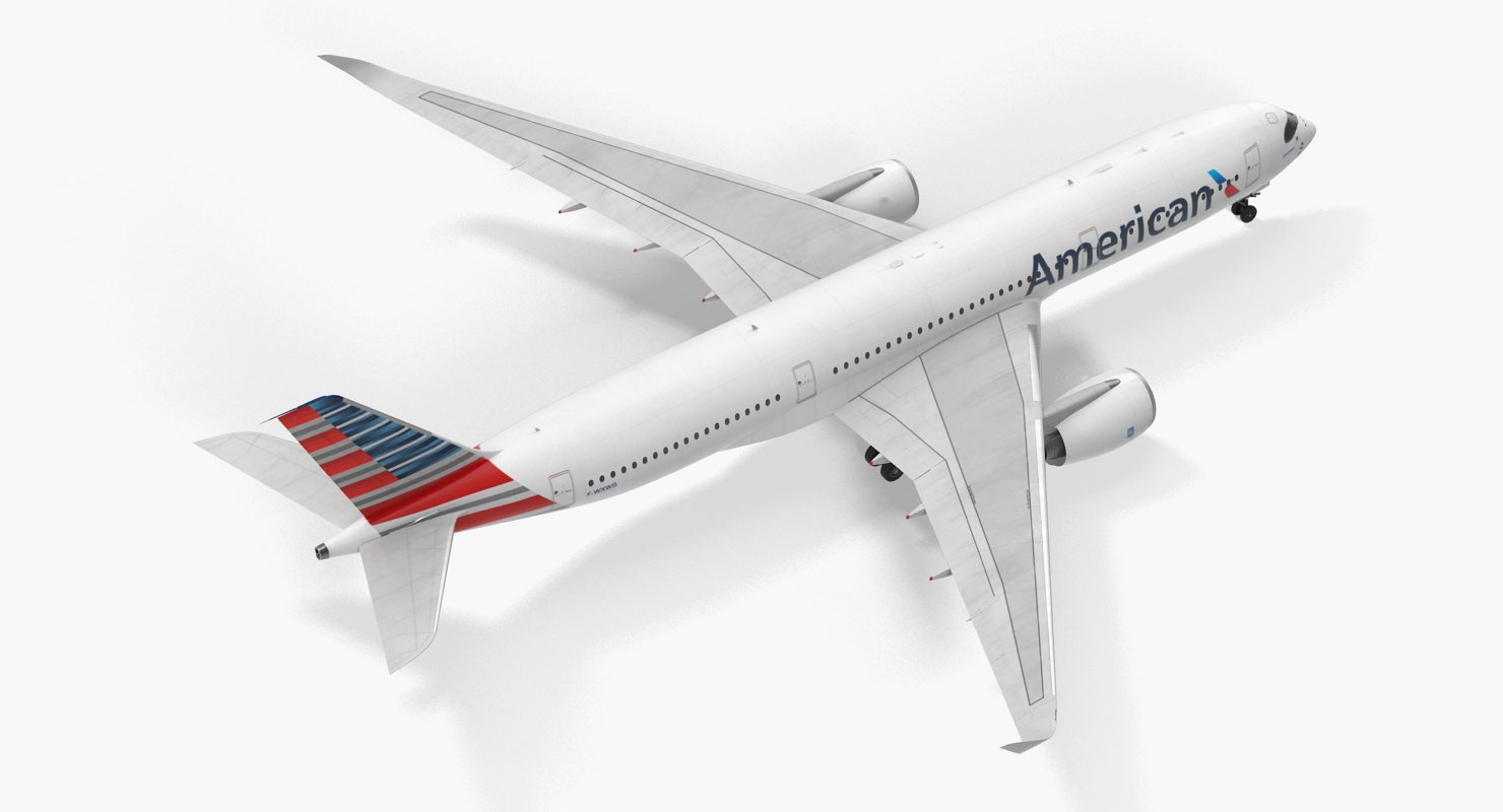 3D Airbus A350 900 American Airlines model