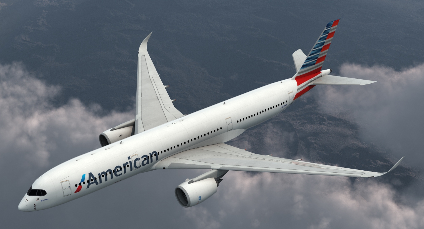 3D Airbus A350 900 American Airlines model