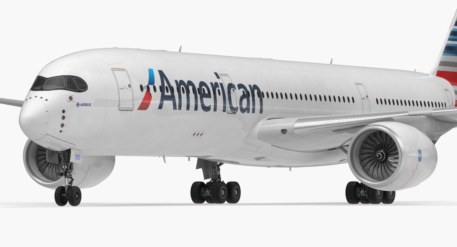 3D Airbus A350 900 American Airlines model