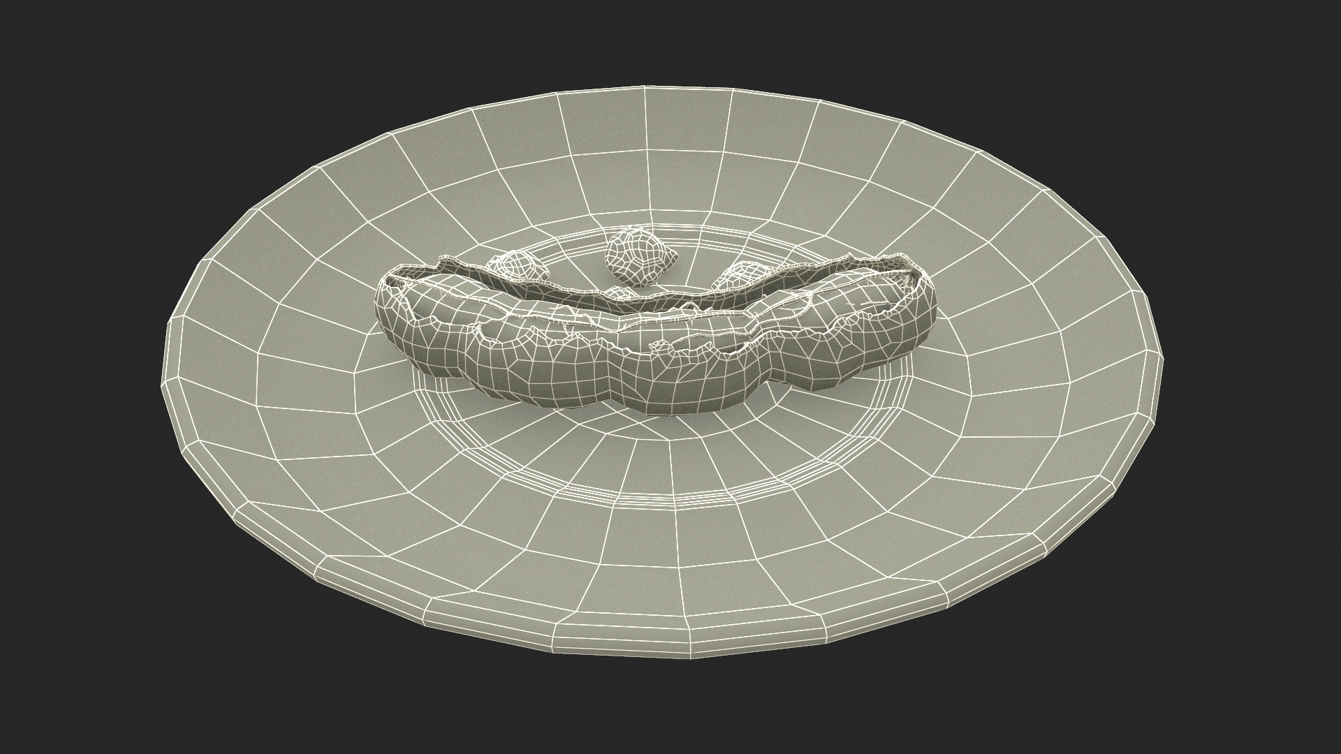 3D Opened Pod of Tamarind Fruit on White Plate model