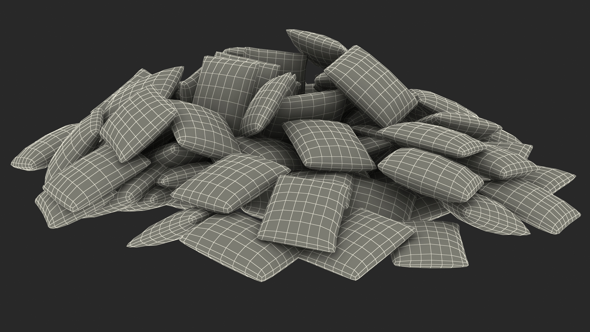 3D model Chocolate Cereal Pillow Flakes Pile