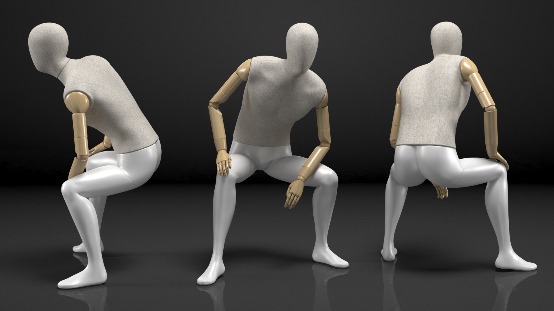 Flexible Manikin Sitting Pose 3D model