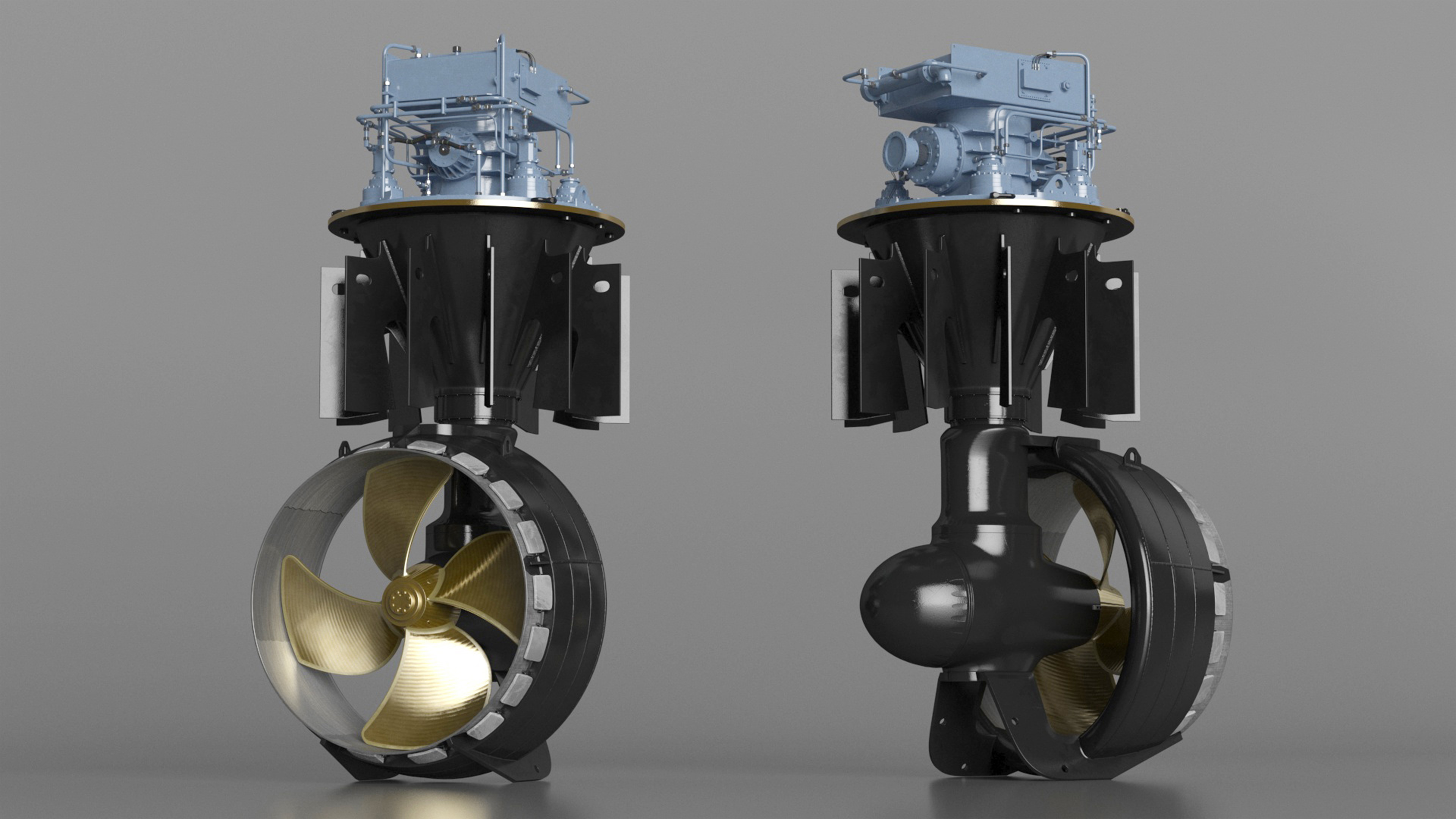 3D model Ship Rudder Propeller SCHOTTEL