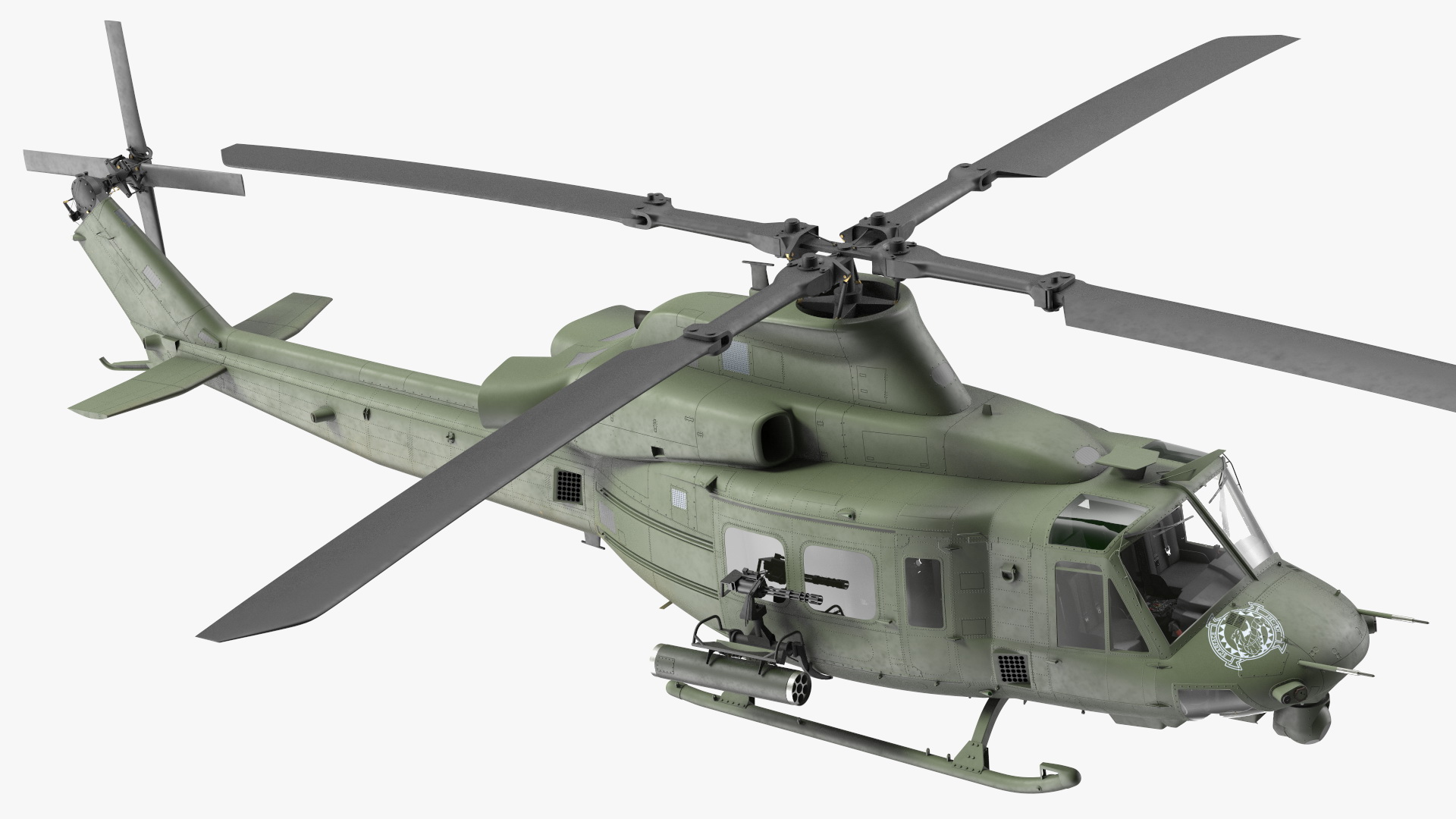 3D Military Medium Utility Helicopter Rigged