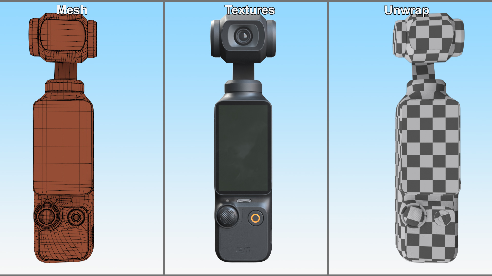 3D model DJI Pocket 3 Camera OFF Rigged