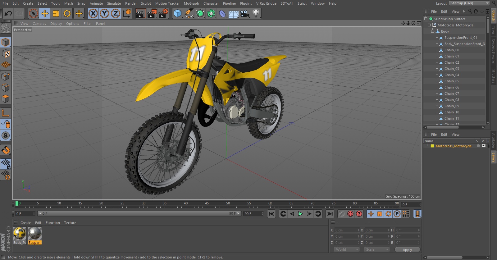 3D model Motocross Motorcycle