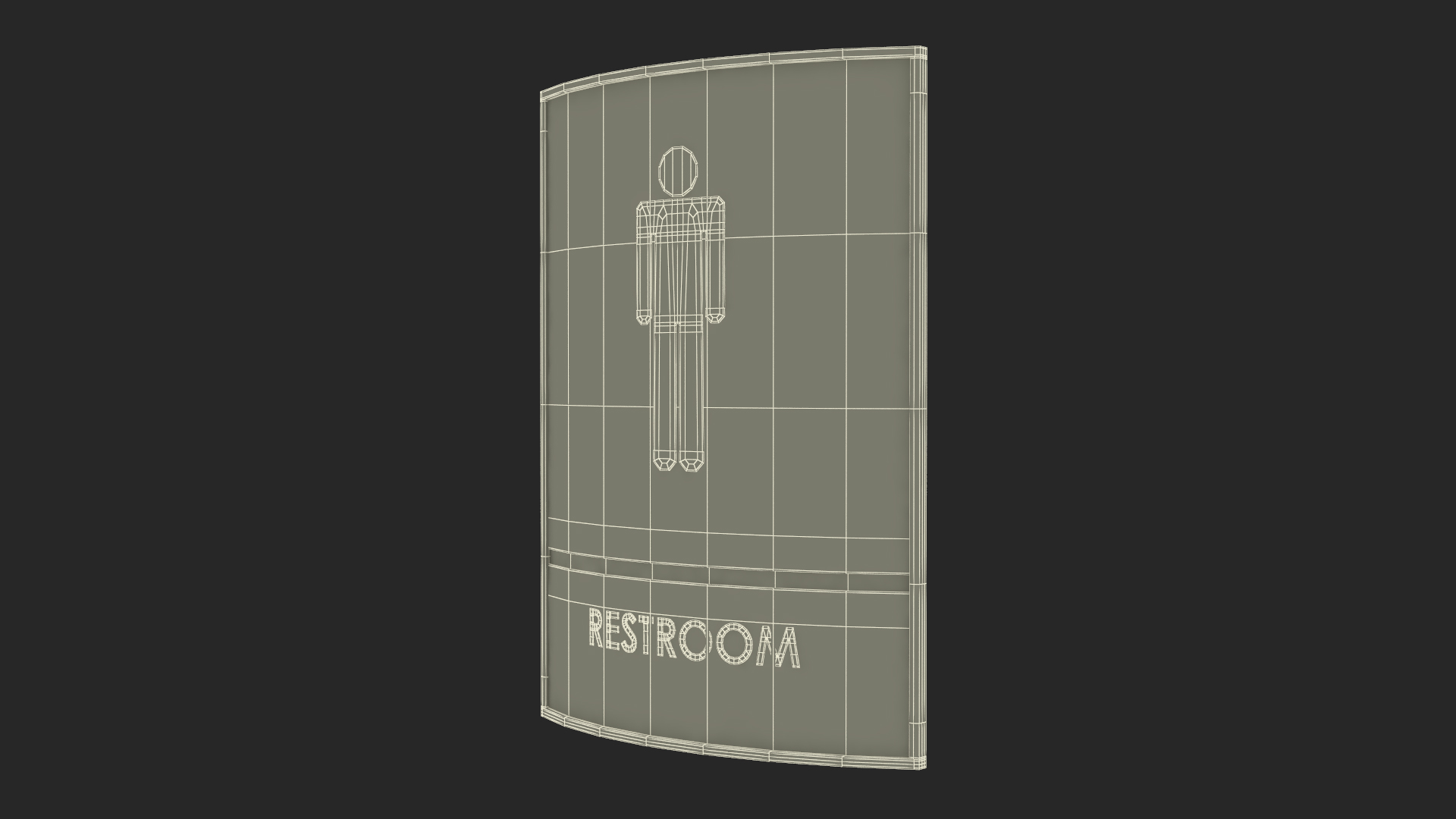 Men Restroom Sign 3D