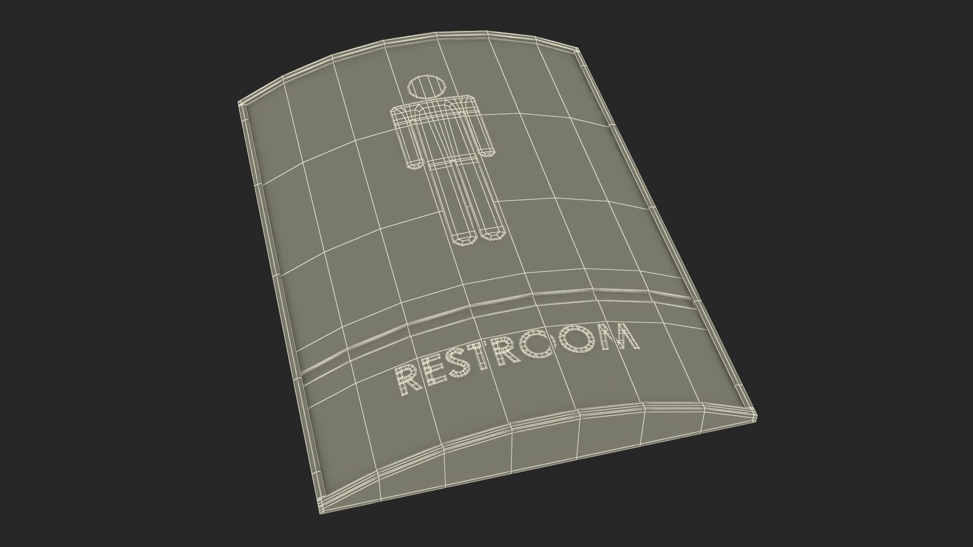 Men Restroom Sign 3D