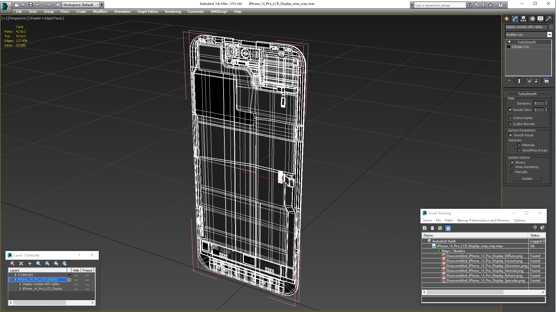 3D model iPhone 14 Pro LCD Display