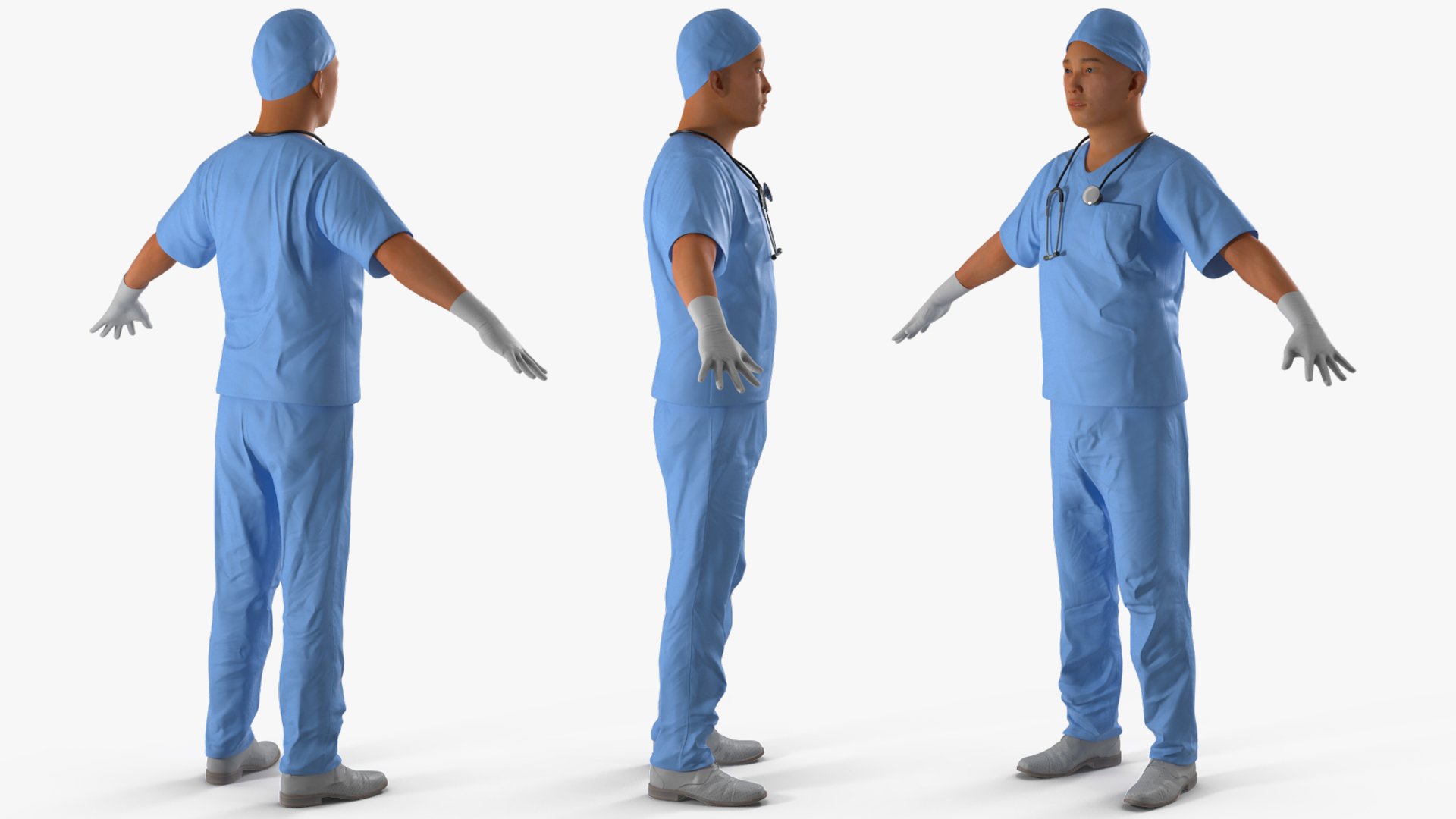 3D model Young Asian Male Doctor Rigged