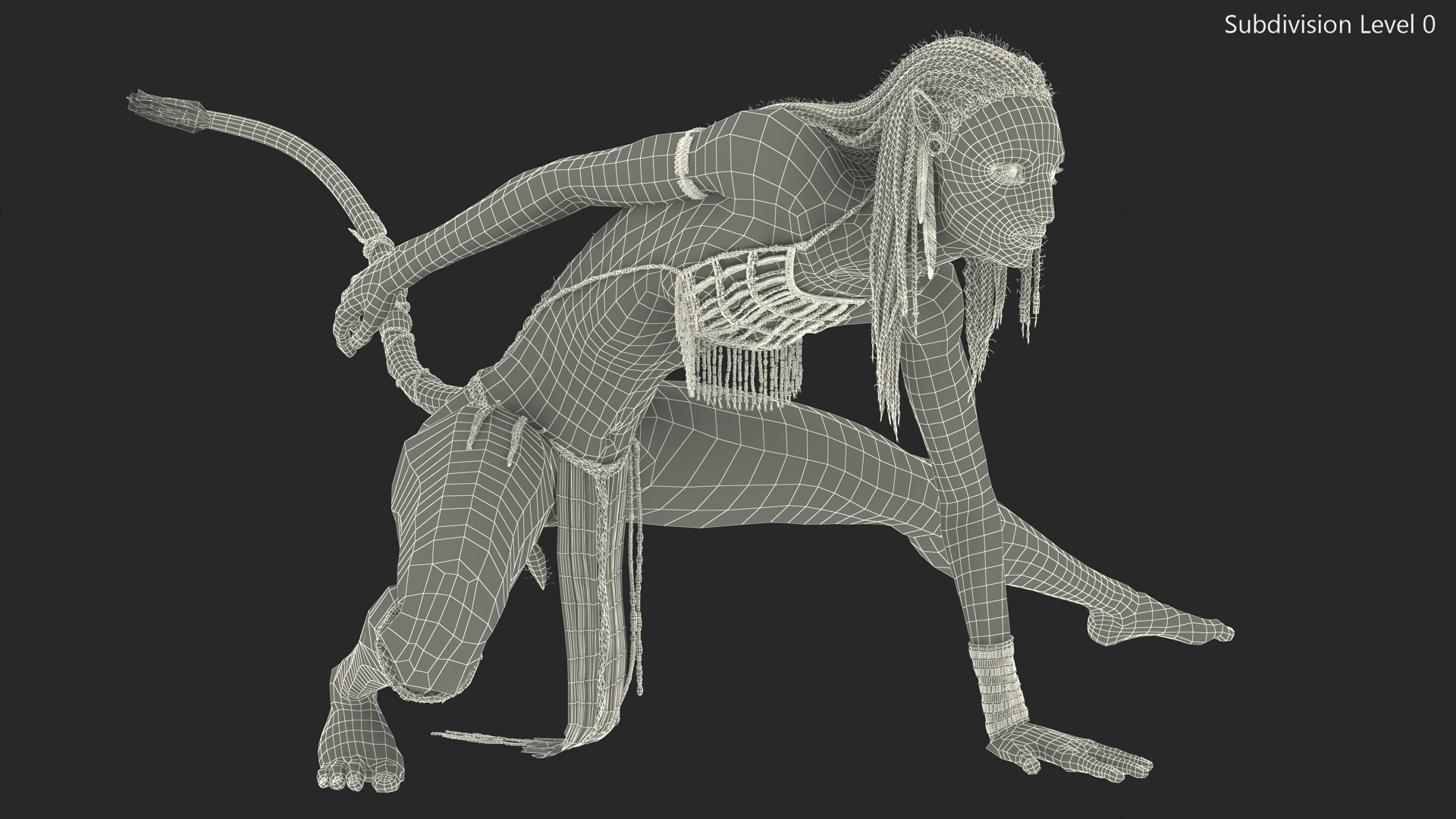 Neytiri Avatar in Battle Pose 3D model