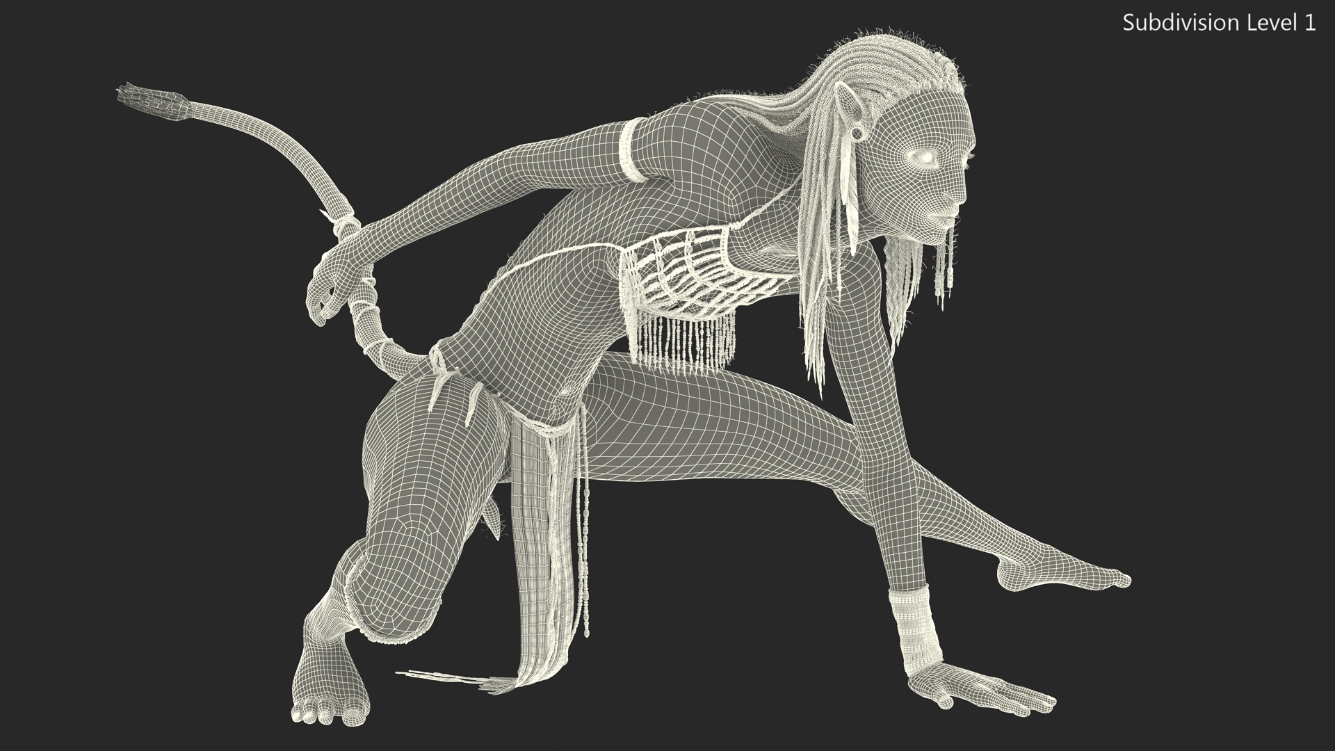 Neytiri Avatar in Battle Pose 3D model