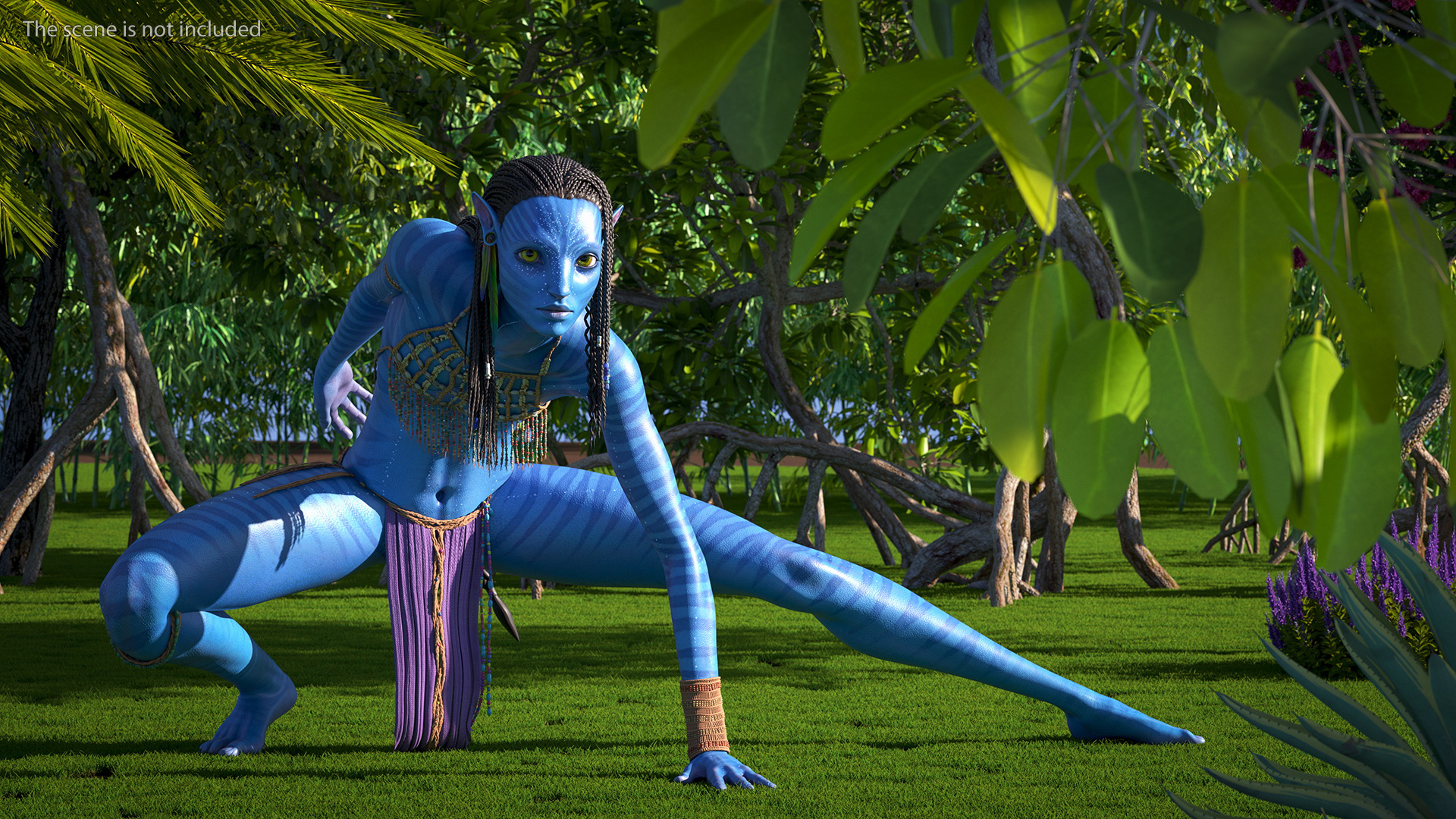 Neytiri Avatar in Battle Pose 3D model