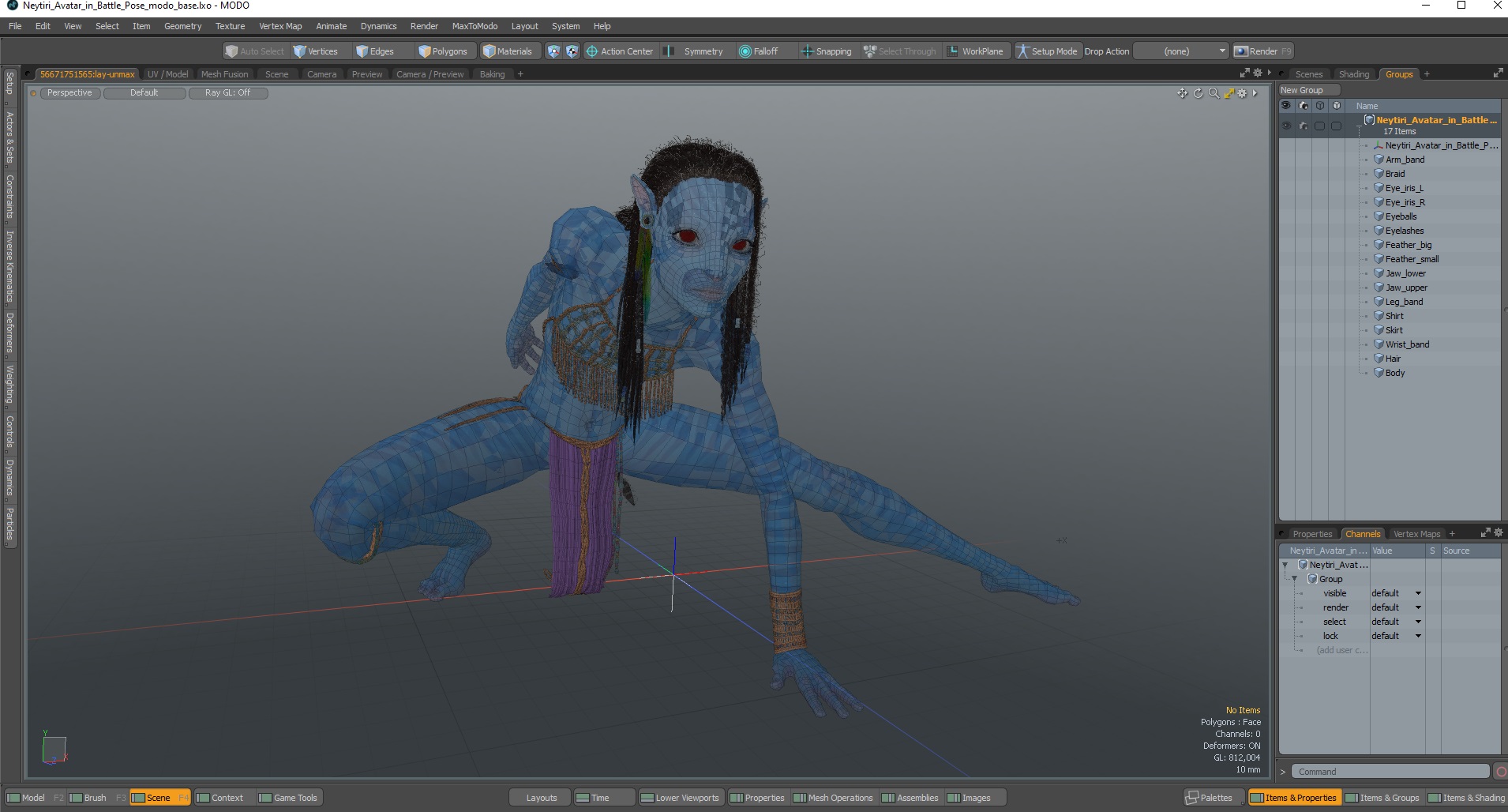 Neytiri Avatar in Battle Pose 3D model