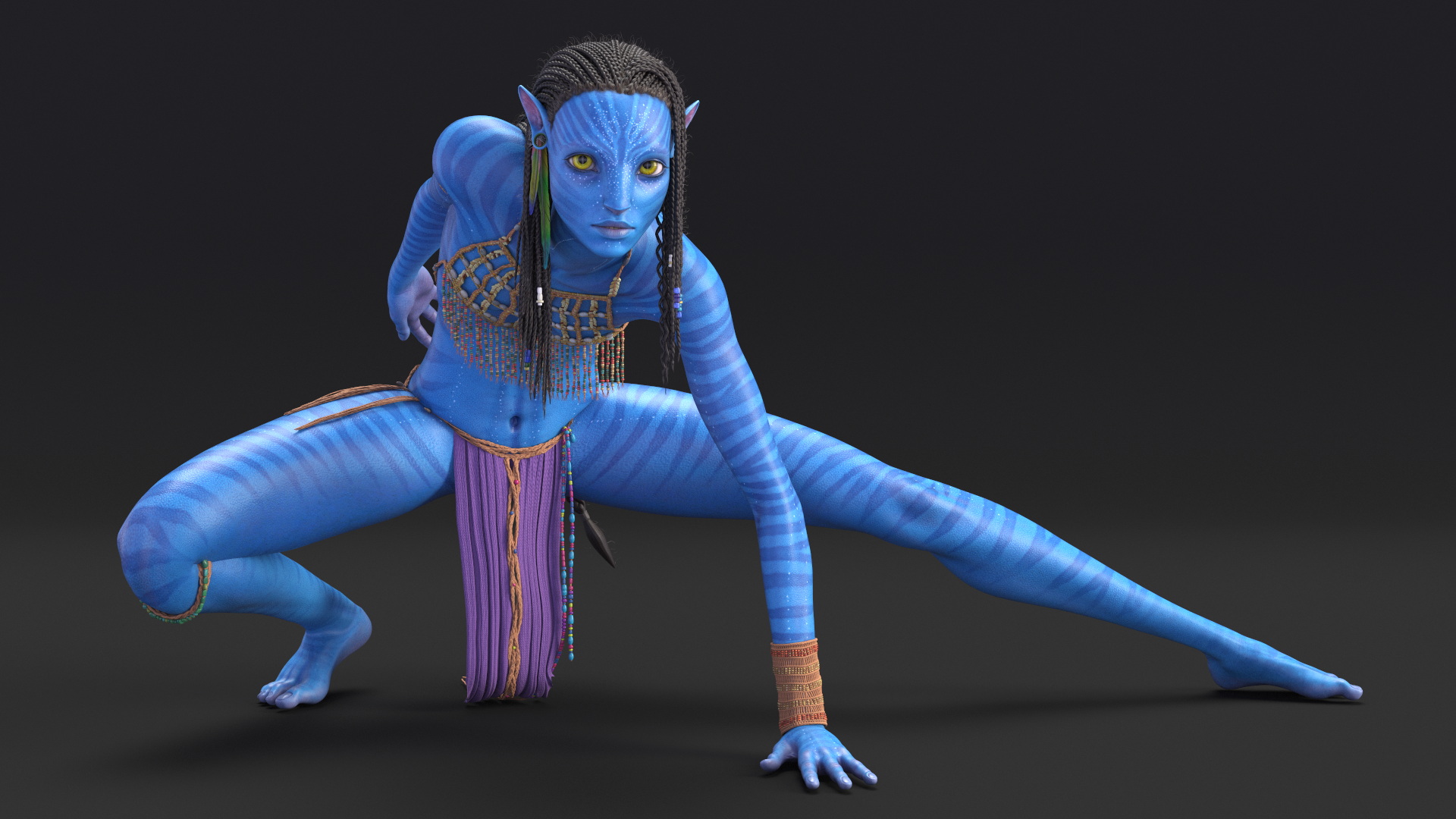 Neytiri Avatar in Battle Pose 3D model