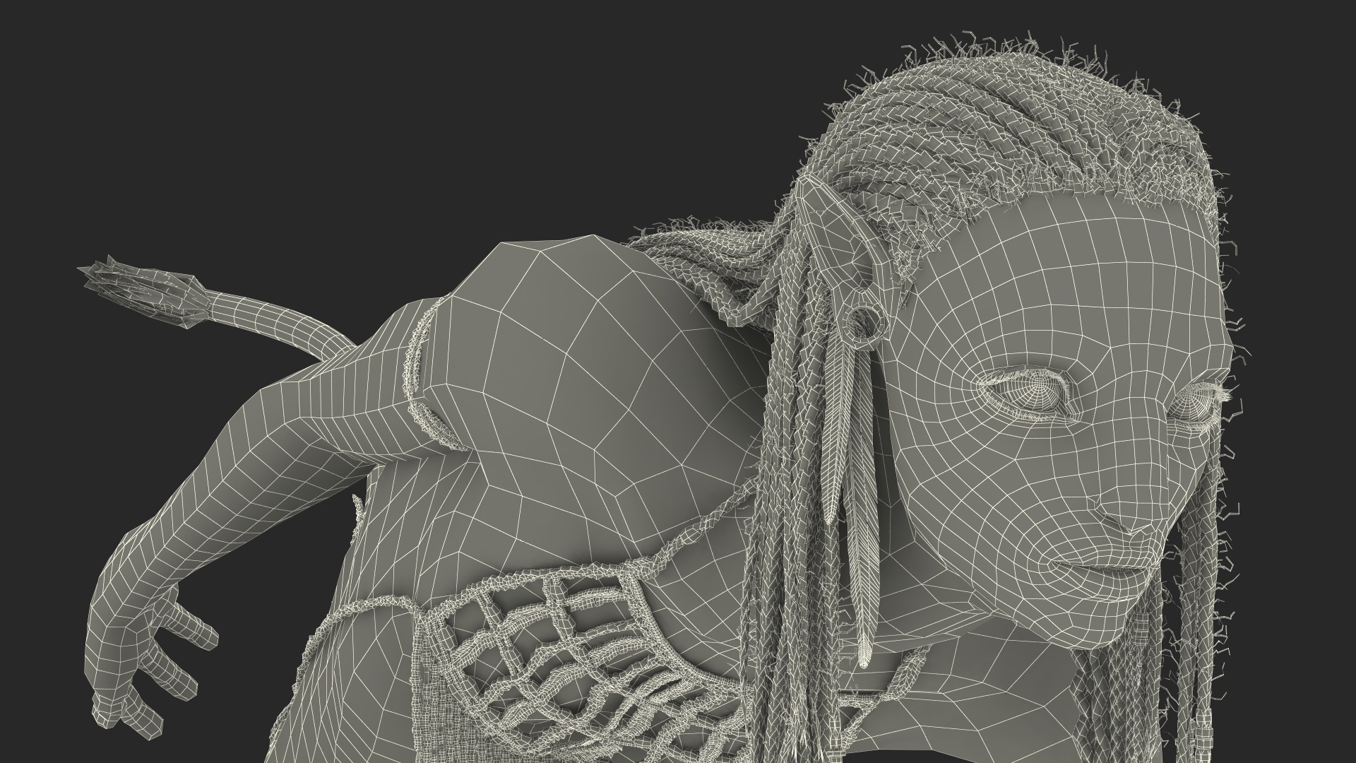 Neytiri Avatar in Battle Pose 3D model