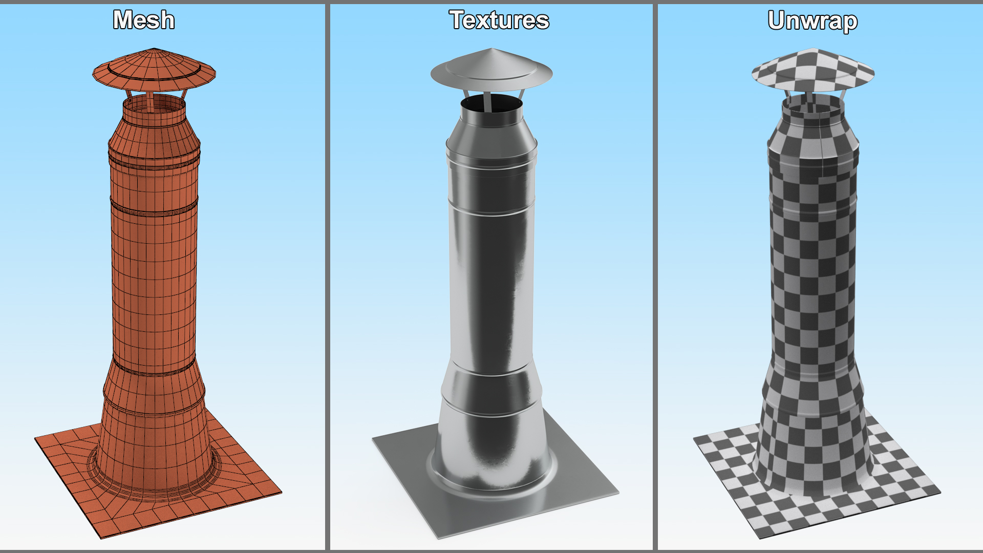 Stove Chimney Stainless Steel 3D model