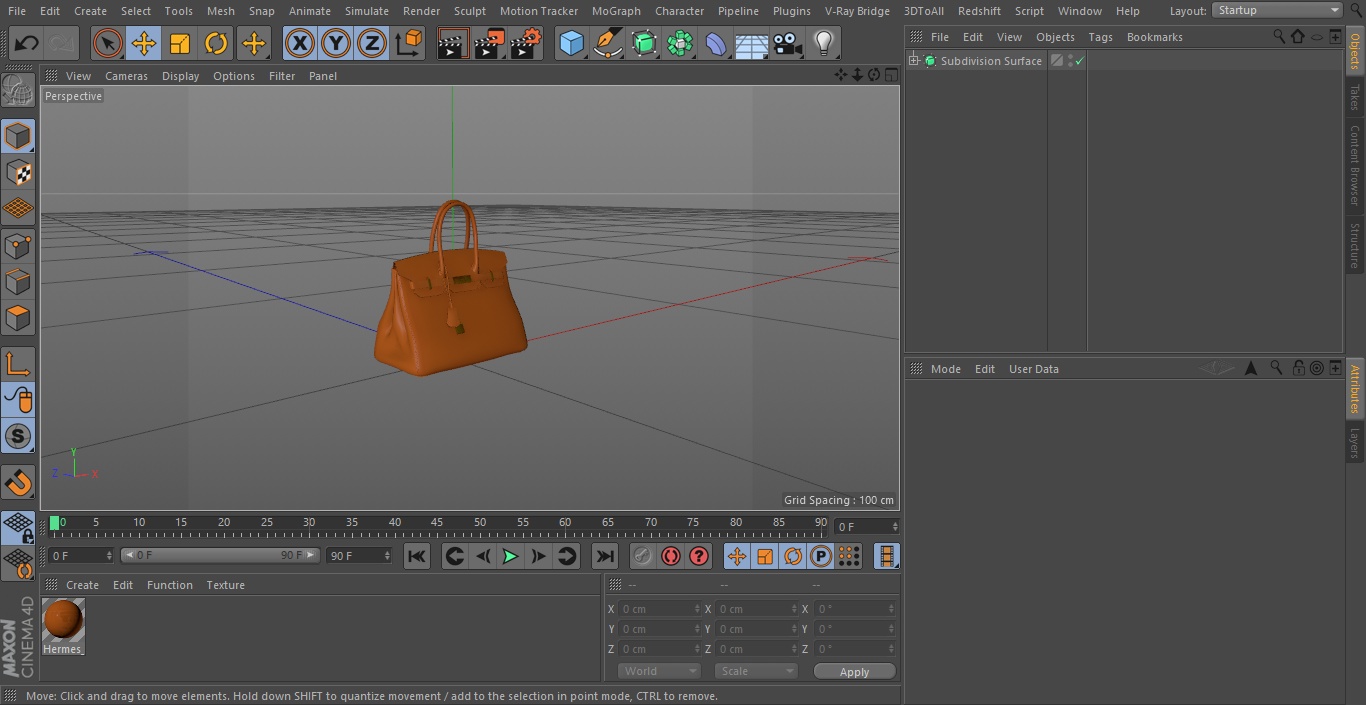 Hermes Birkin Bag 3D