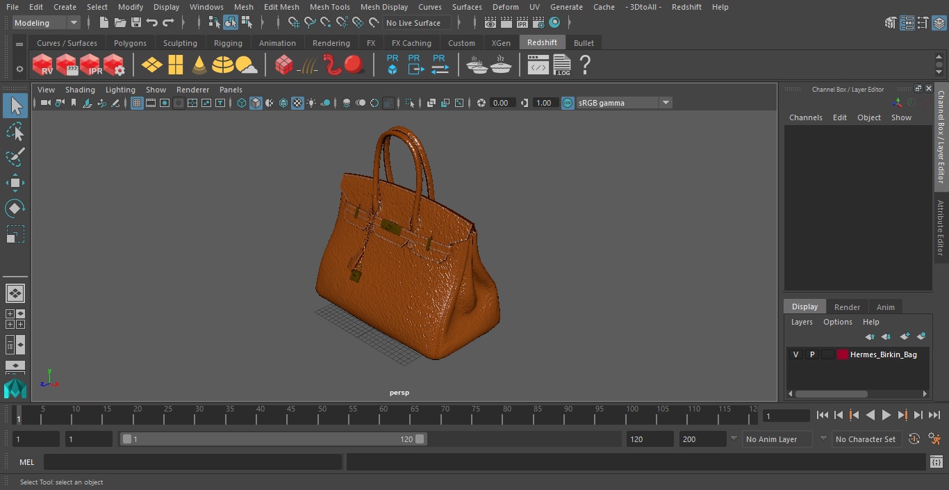 Hermes Birkin Bag 3D