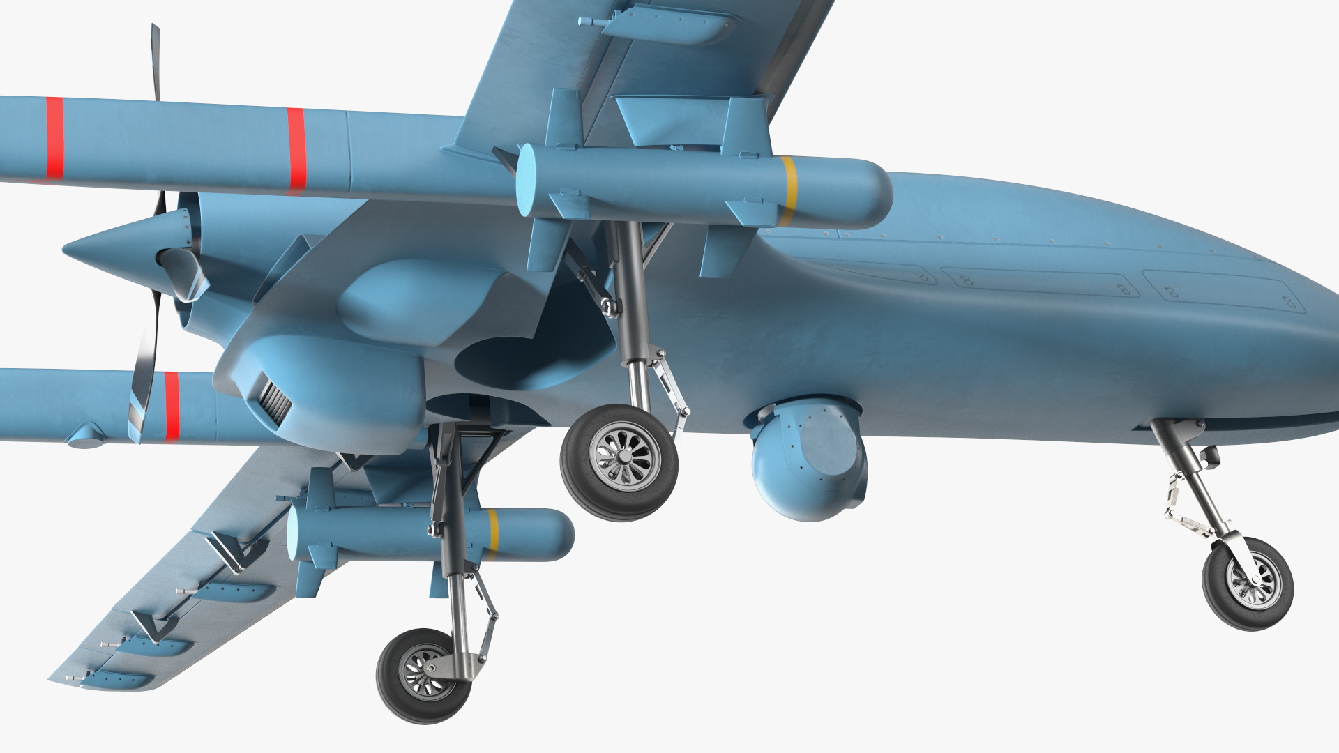 3D Armed Combat Drone Blue model