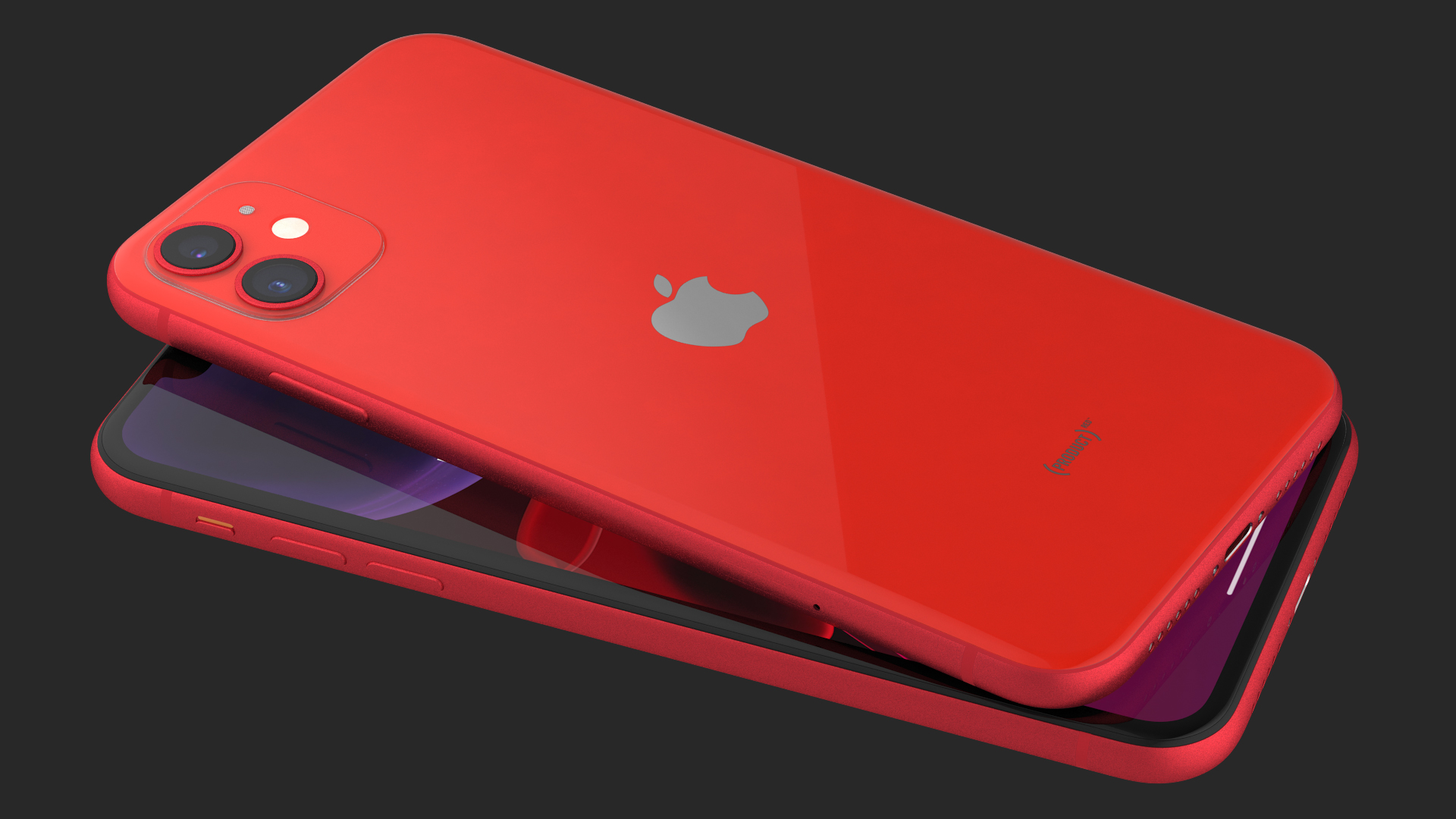 3D iPhone 11 Red model