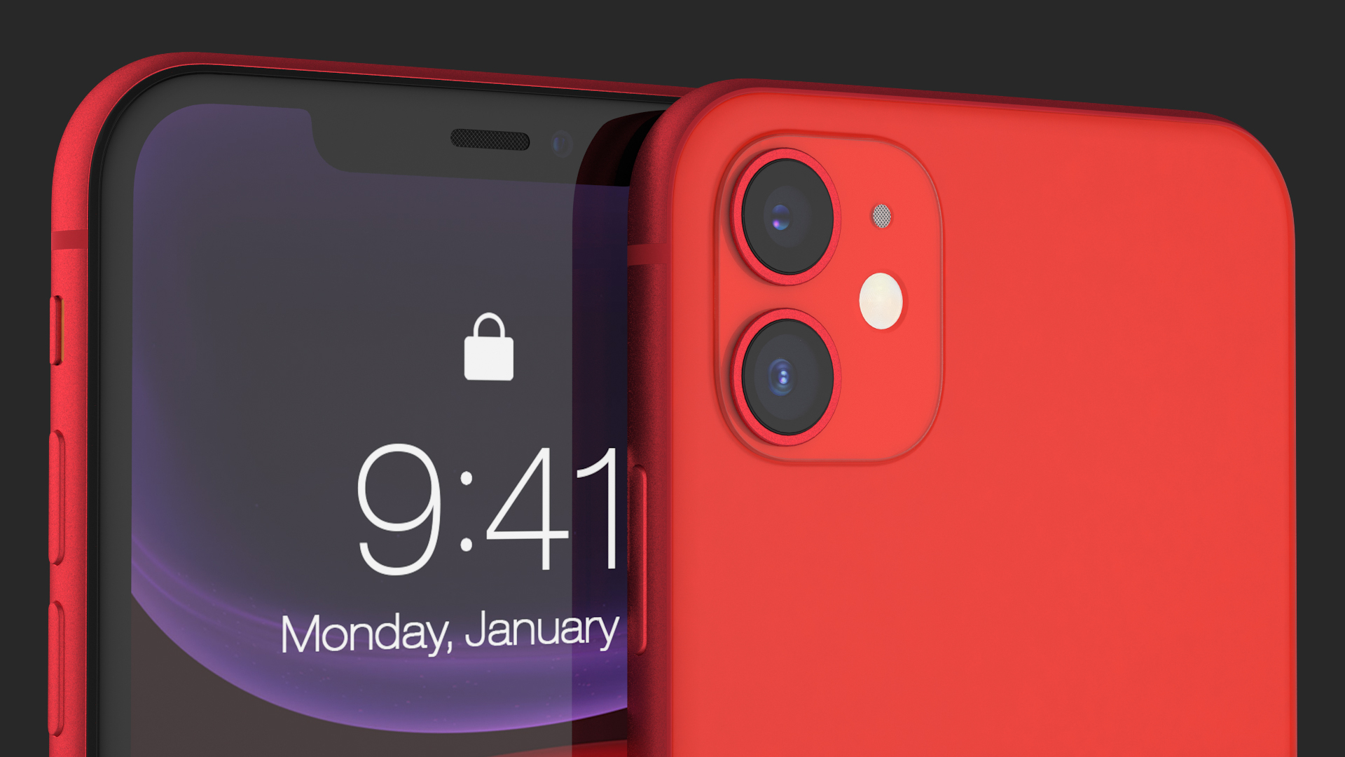 3D iPhone 11 Red model