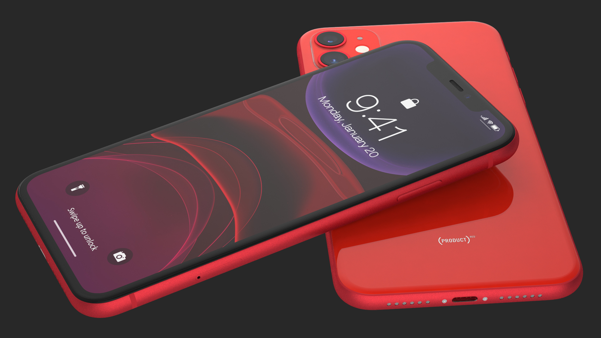 3D iPhone 11 Red model