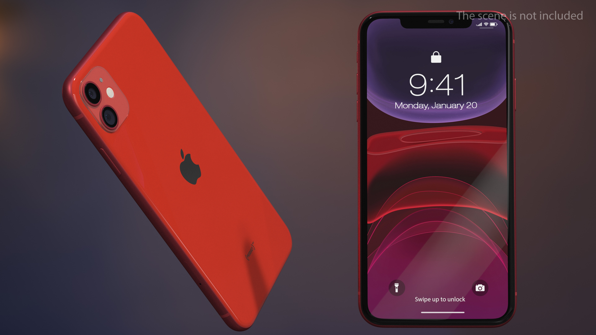 3D iPhone 11 Red model