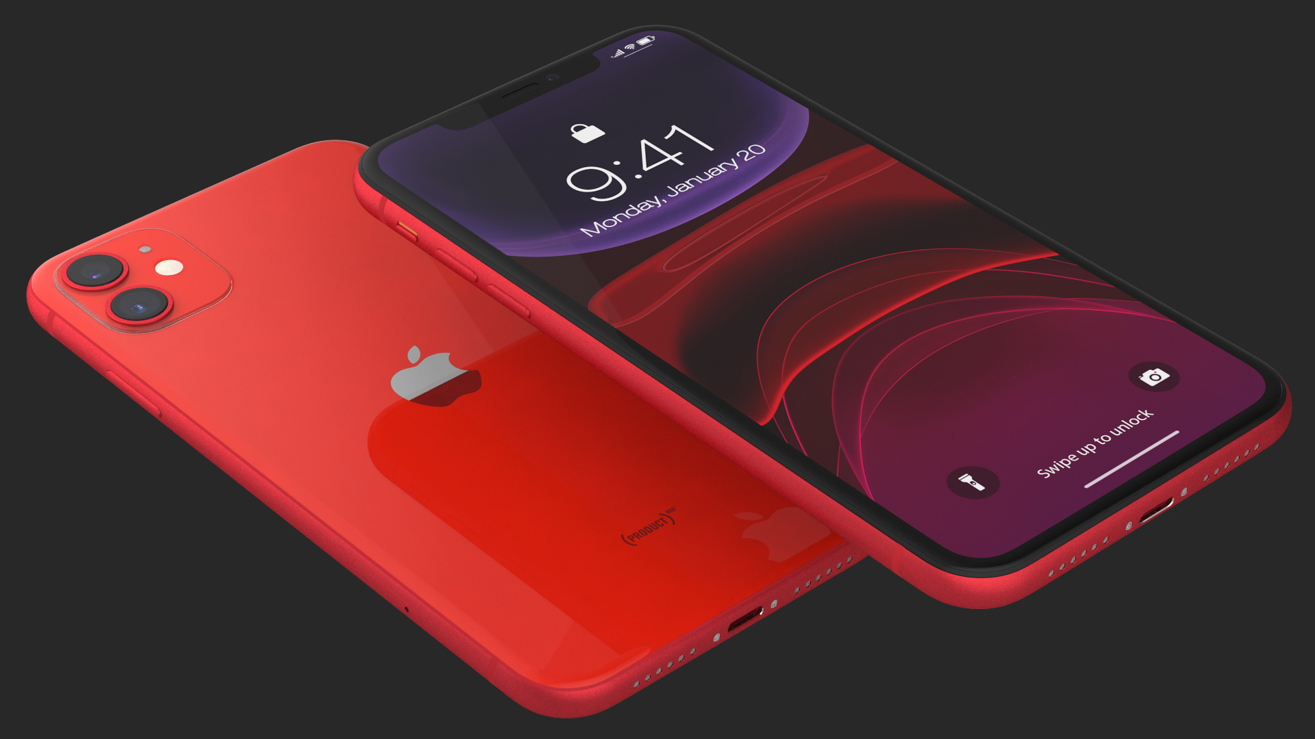 3D iPhone 11 Red model