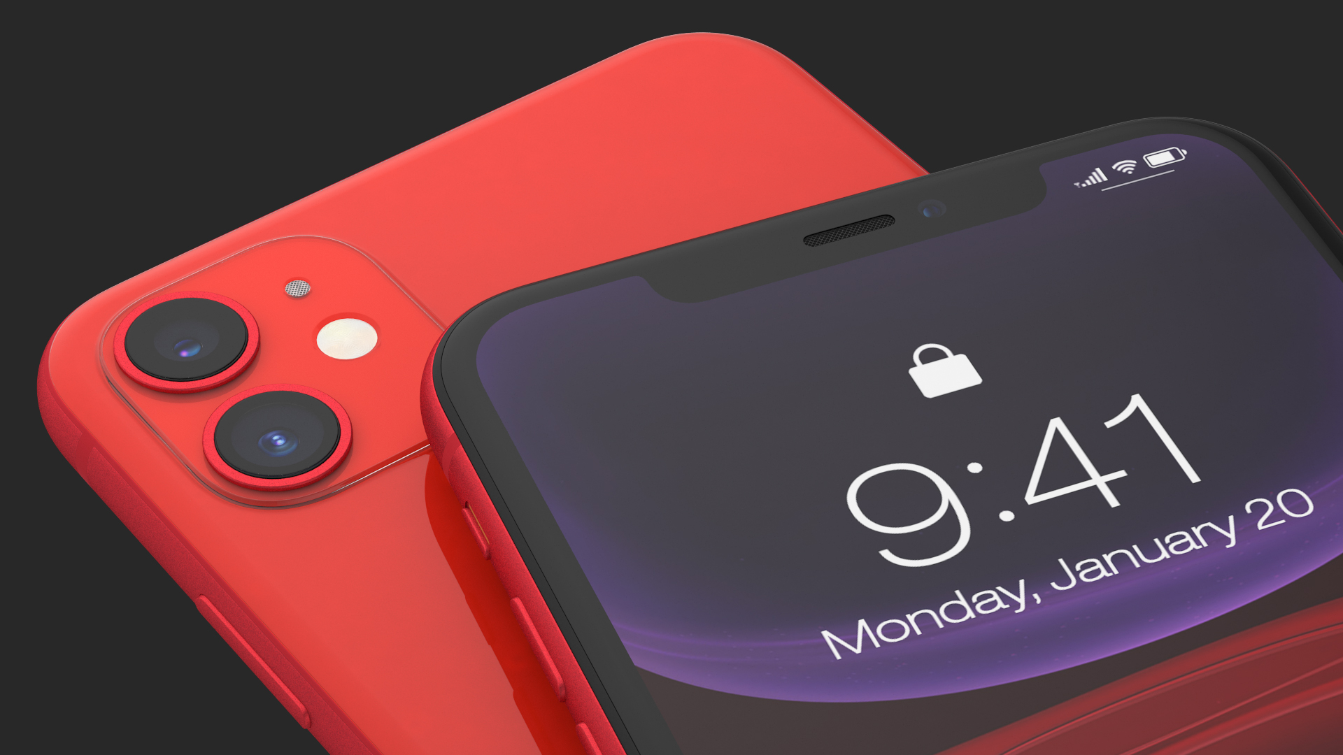 3D iPhone 11 Red model