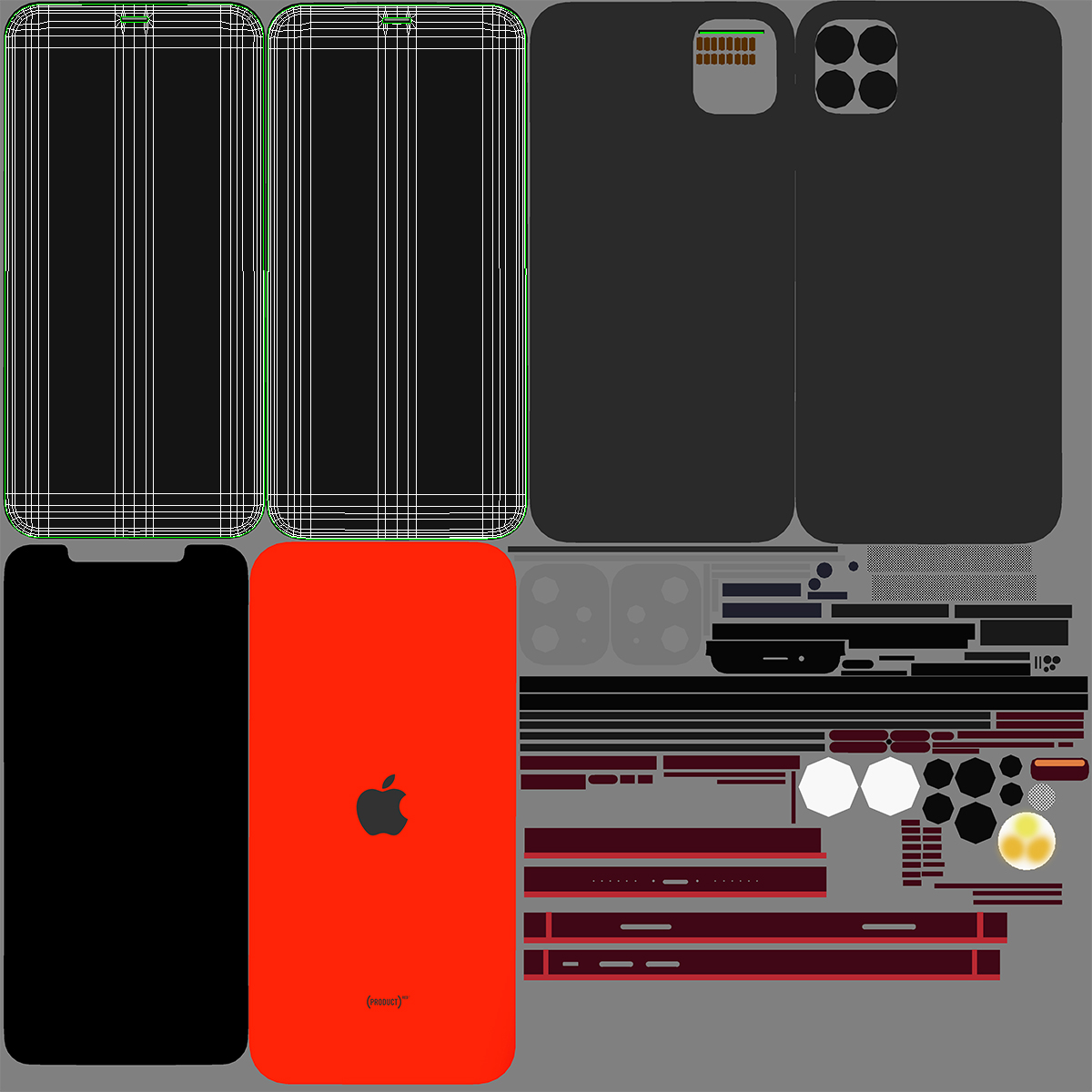 3D iPhone 11 Red model