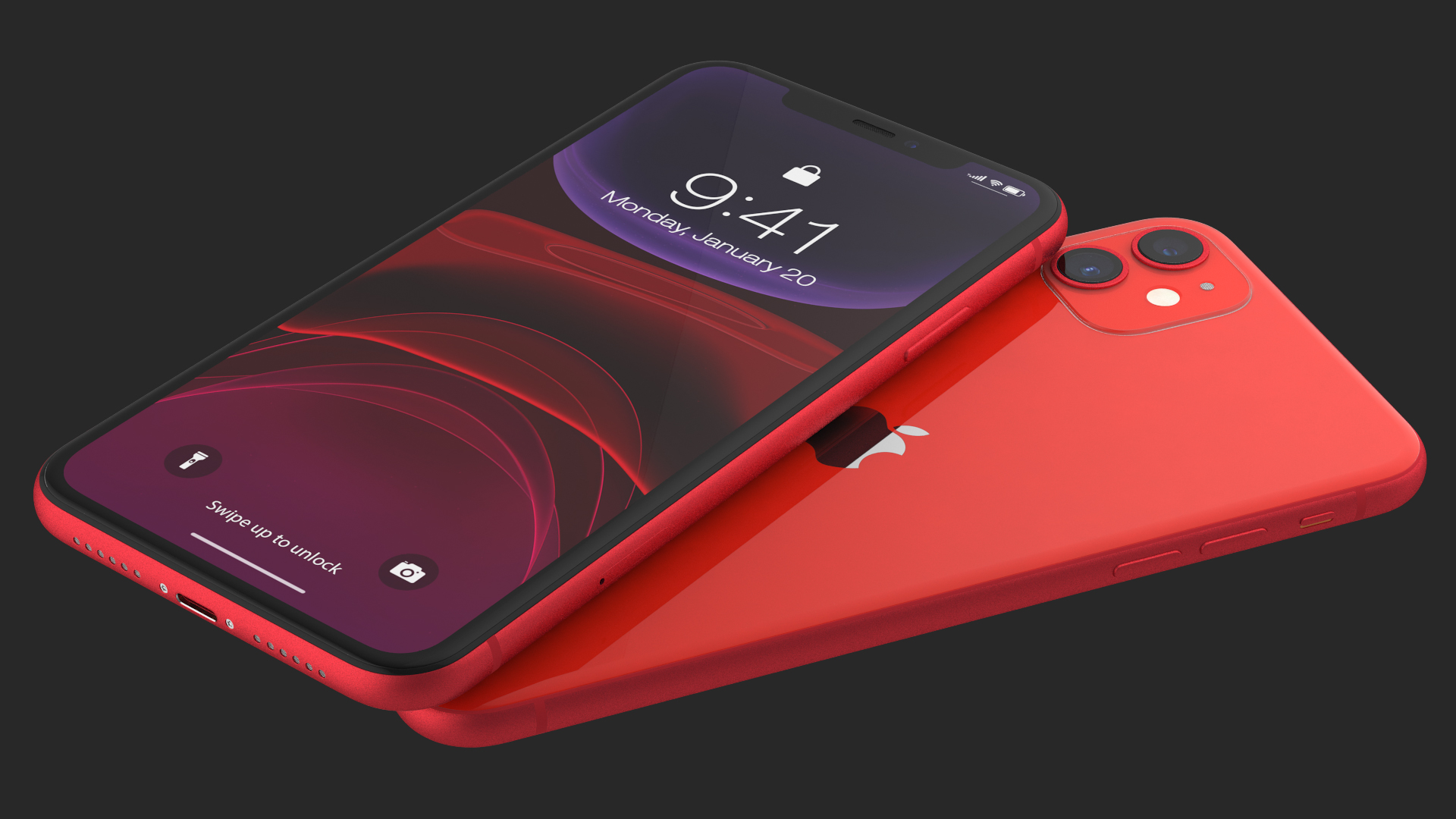 3D iPhone 11 Red model