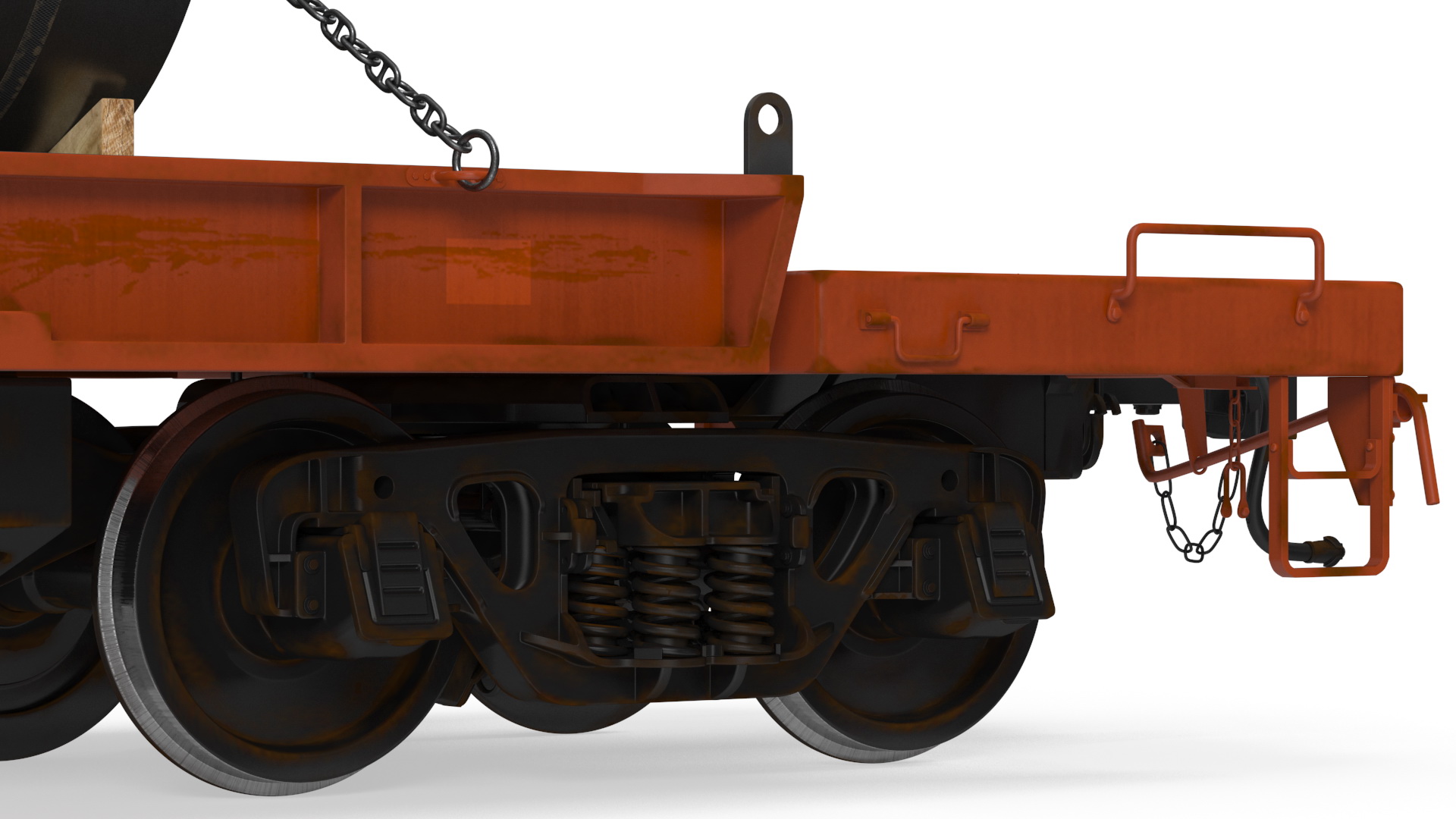 Train Loaded with Steel Rolls 3D model