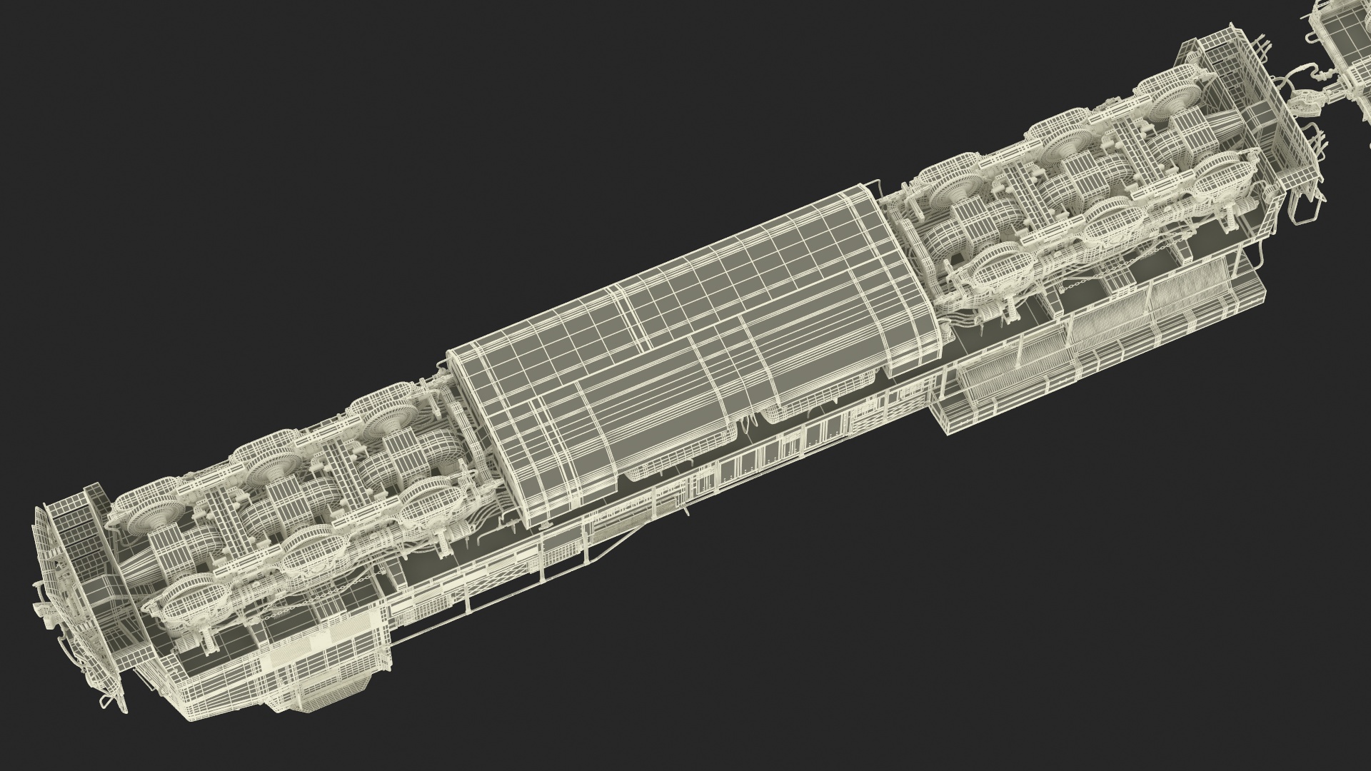 Train Loaded with Steel Rolls 3D model