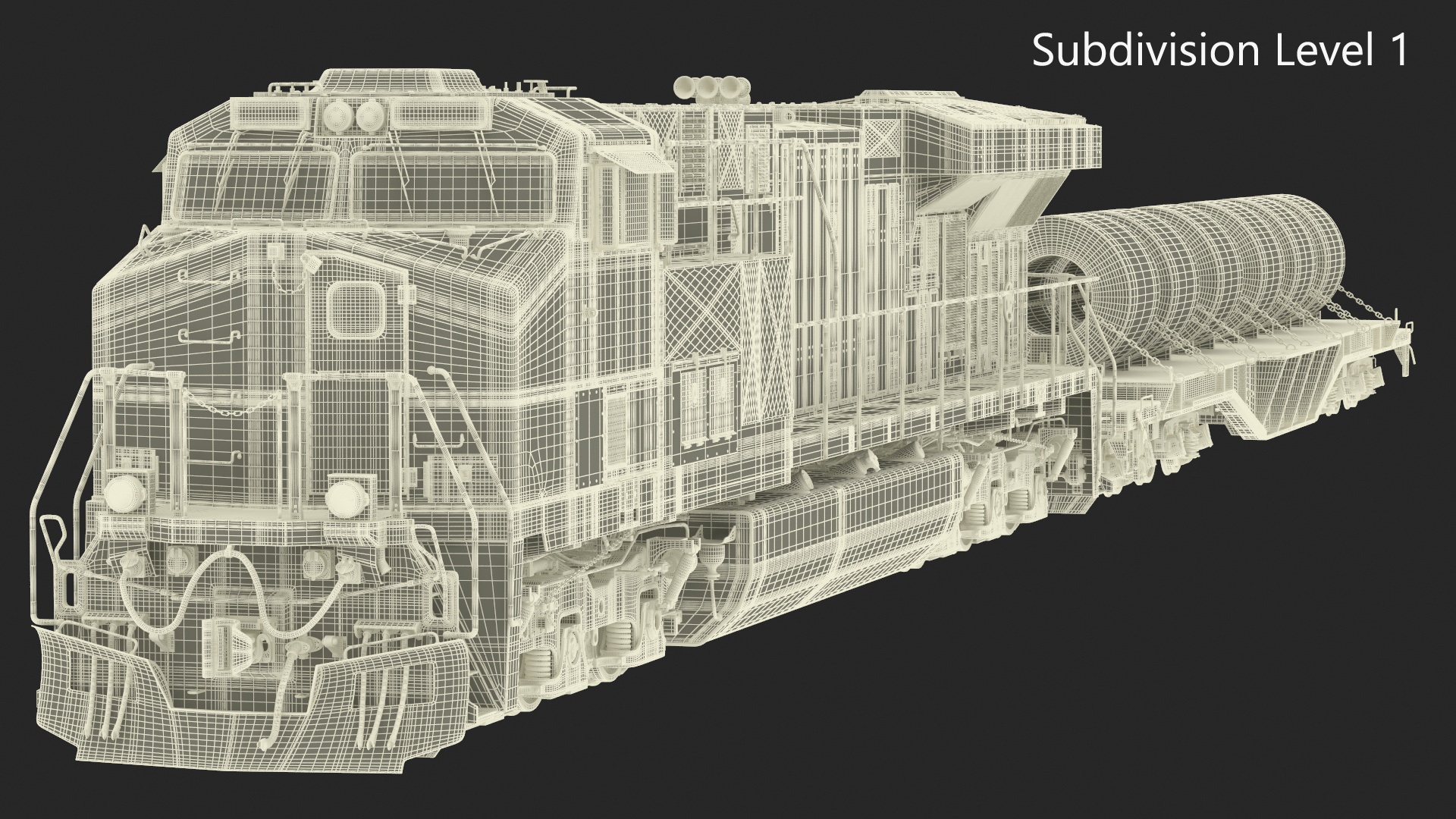 Train Loaded with Steel Rolls 3D model