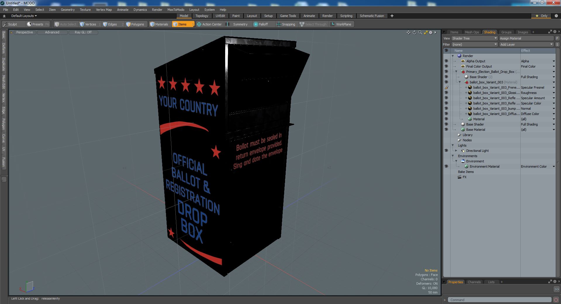 Primary Election Ballot Drop Box 3D