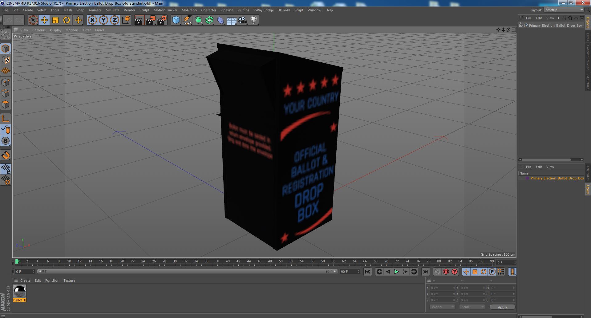 Primary Election Ballot Drop Box 3D