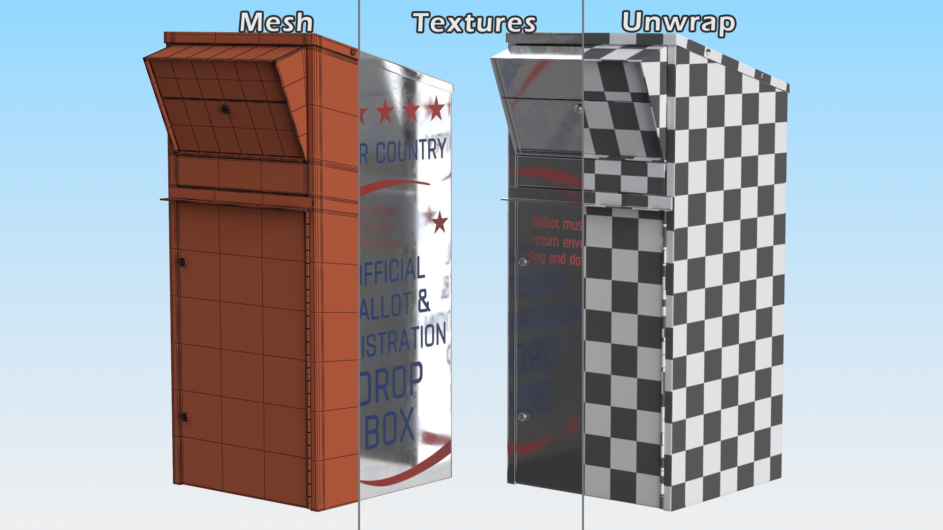 Primary Election Ballot Drop Box 3D