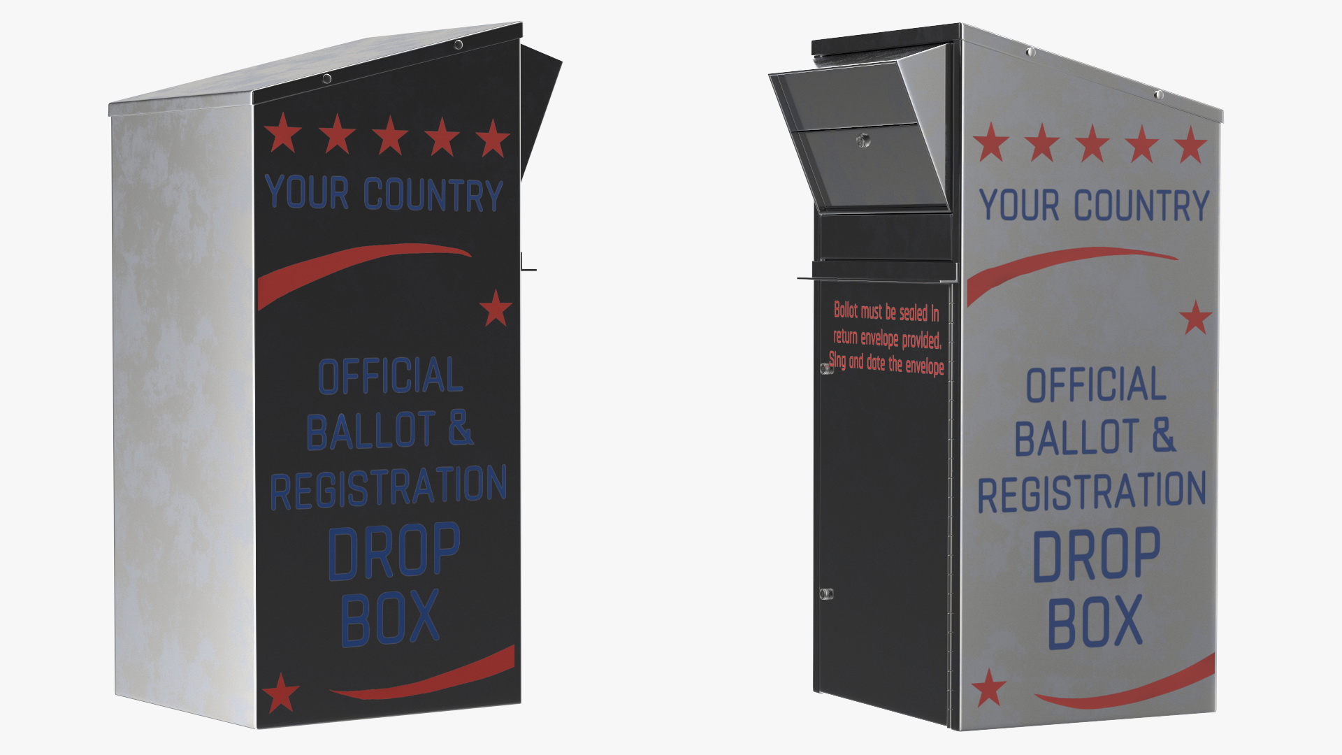 Primary Election Ballot Drop Box 3D