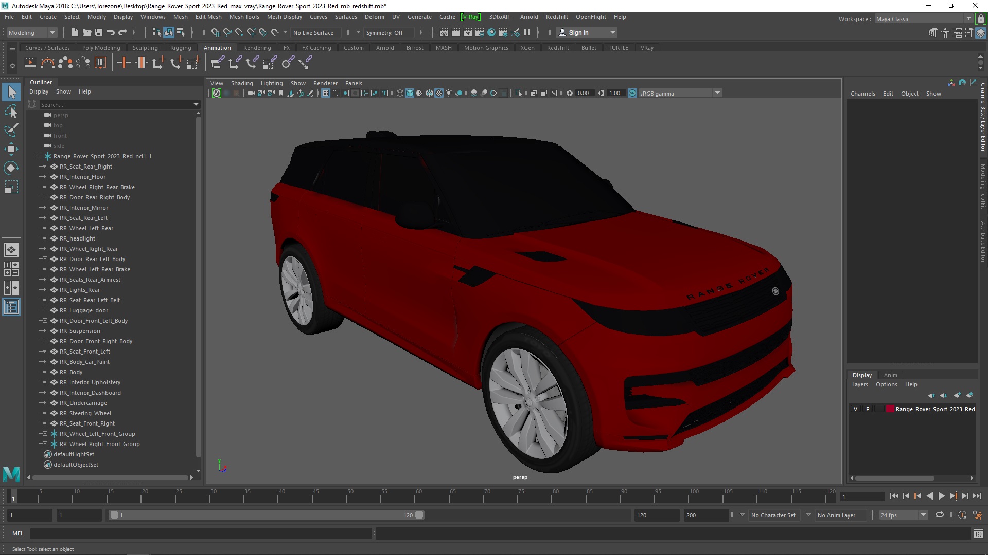 3D Range Rover Sport 2023 Red