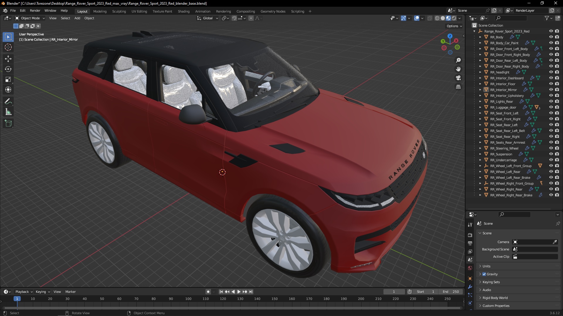 3D Range Rover Sport 2023 Red