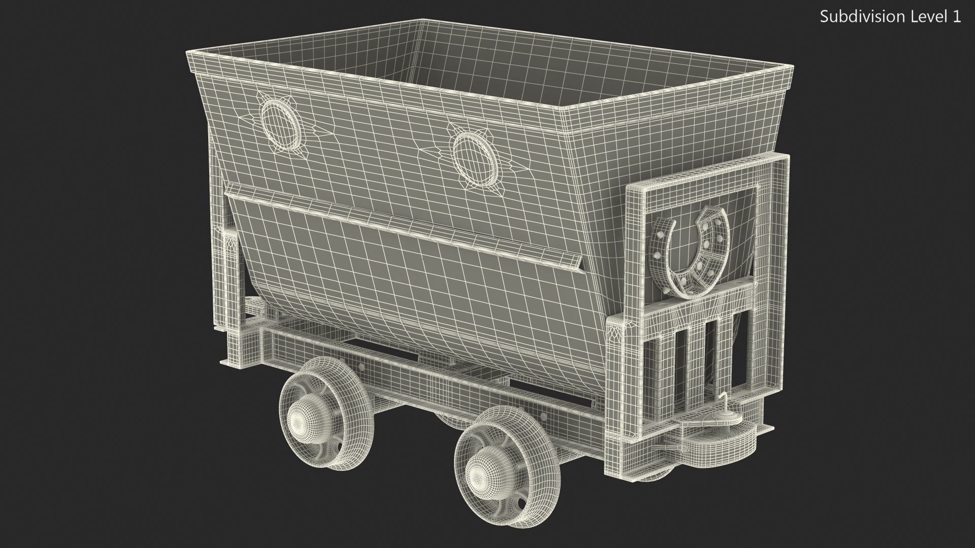 3D Mining Cart Rusted model