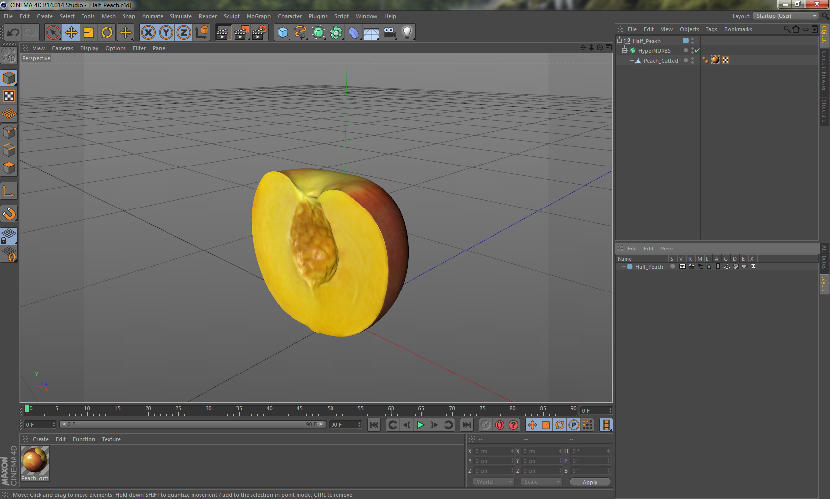 3D model Half Peach