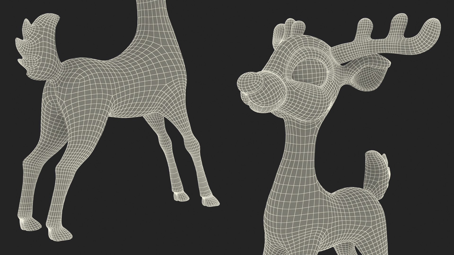 3D Cartoon Reindeer Rigged model