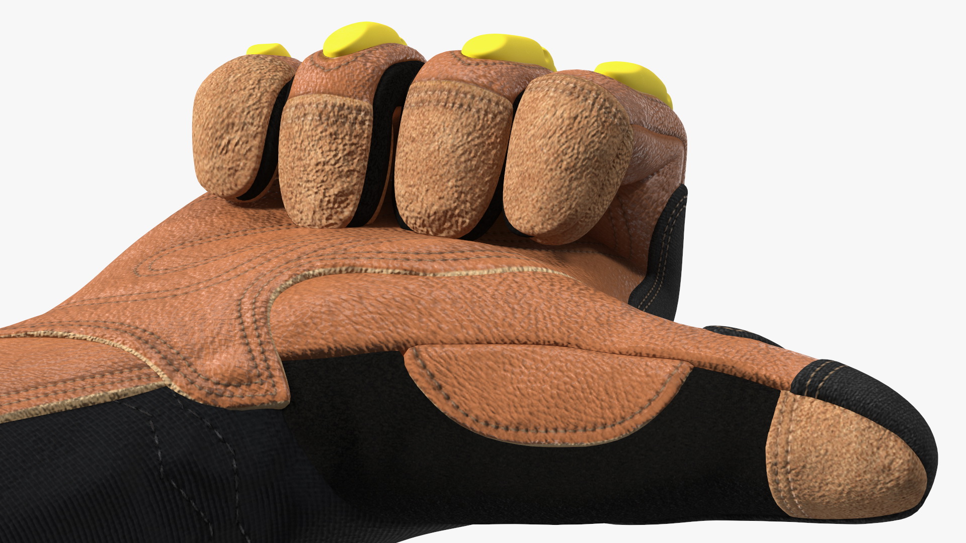 3D Safety Leather Gloves with Knuckle Guards Thumbs Up