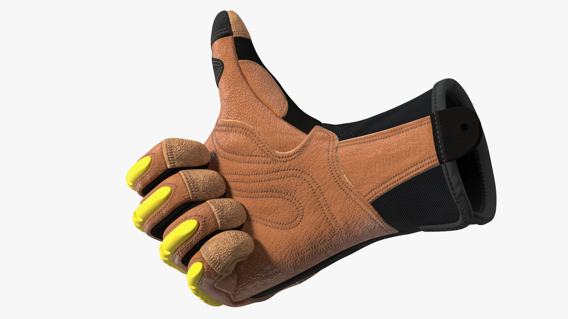 3D Safety Leather Gloves with Knuckle Guards Thumbs Up